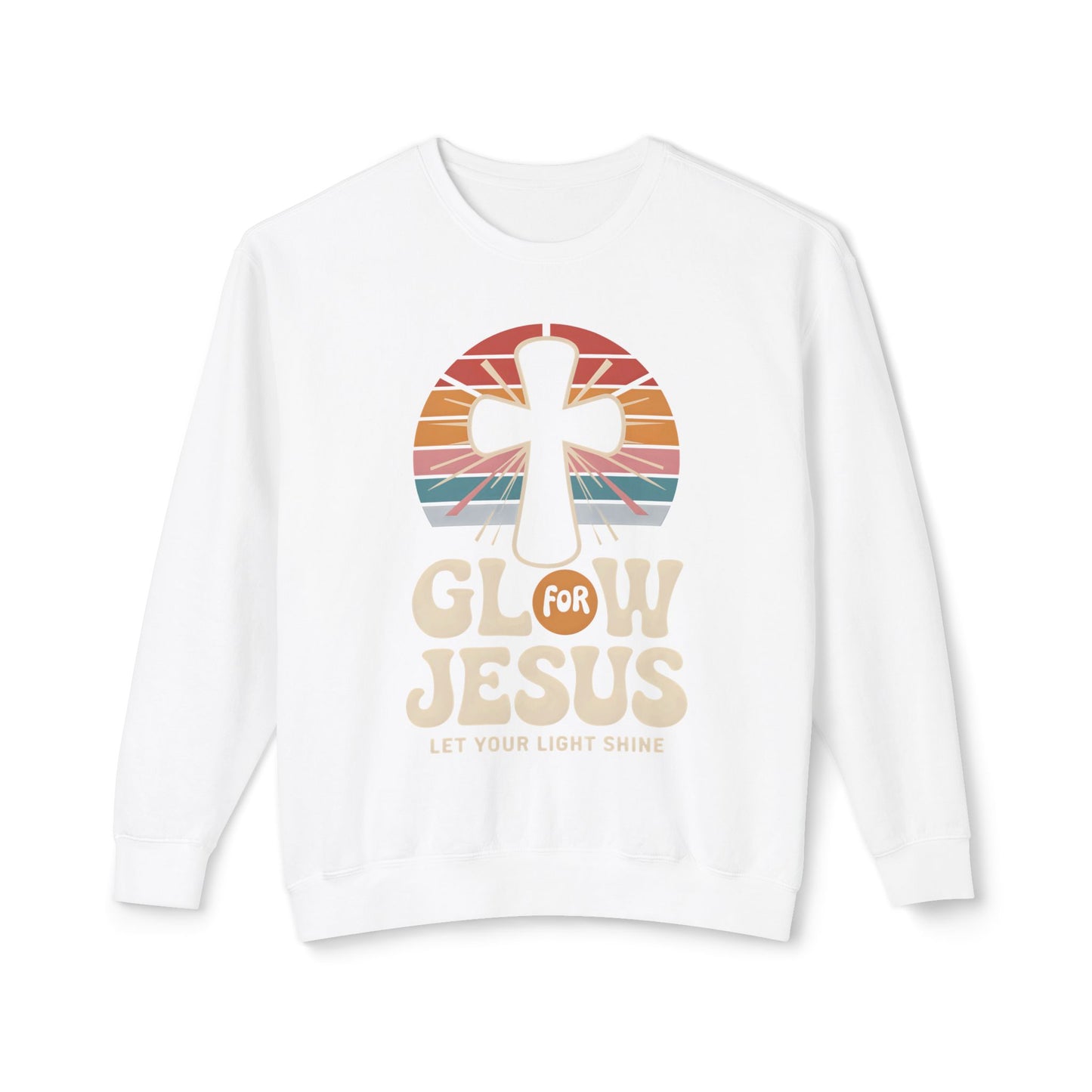Glow for Jesus Unisex Lightweight Crewneck Sweatshirt | Faith Apparel, Christian Gift, Inspirational Wear, Religious Outfit, Casual Comfort