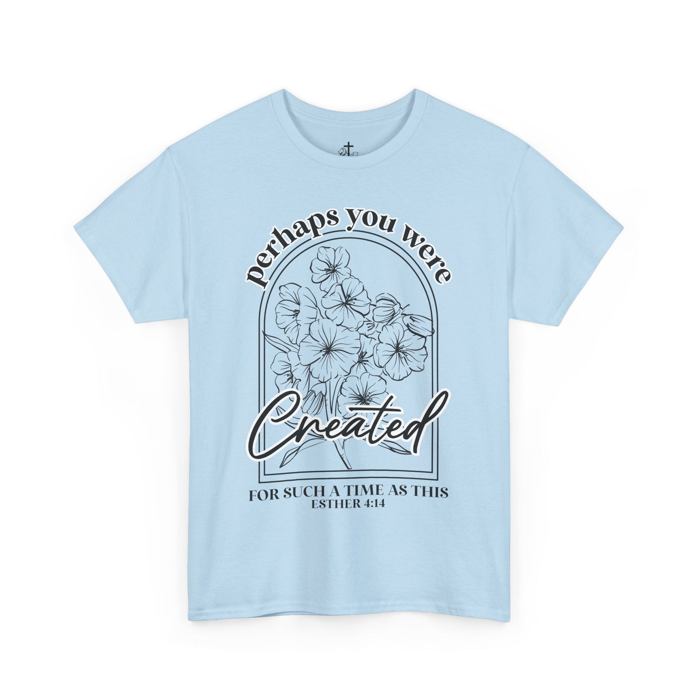 Created Floral Quote Unisex Tee, Inspirational Faith Cotton T-Shirt, Comfortable Graphic Shirt, Perfect Gift for Friends, Christian Apparel