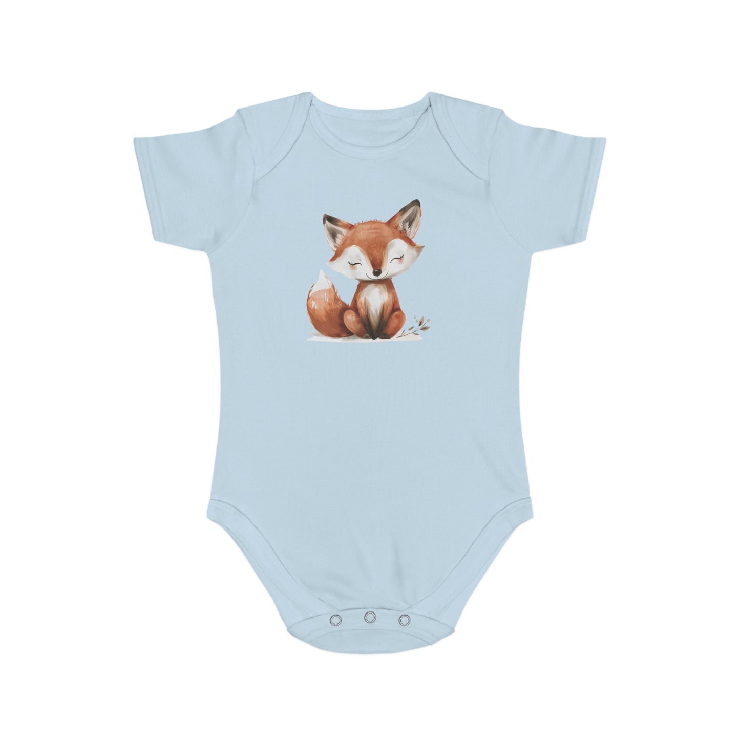 Adorable Fox Short Sleeve Baby Bodysuit | Cute Infant Outfit, Baby Shower Gift, Toddler Clothing, Newborn Wear, Eco-friendly Fabric
