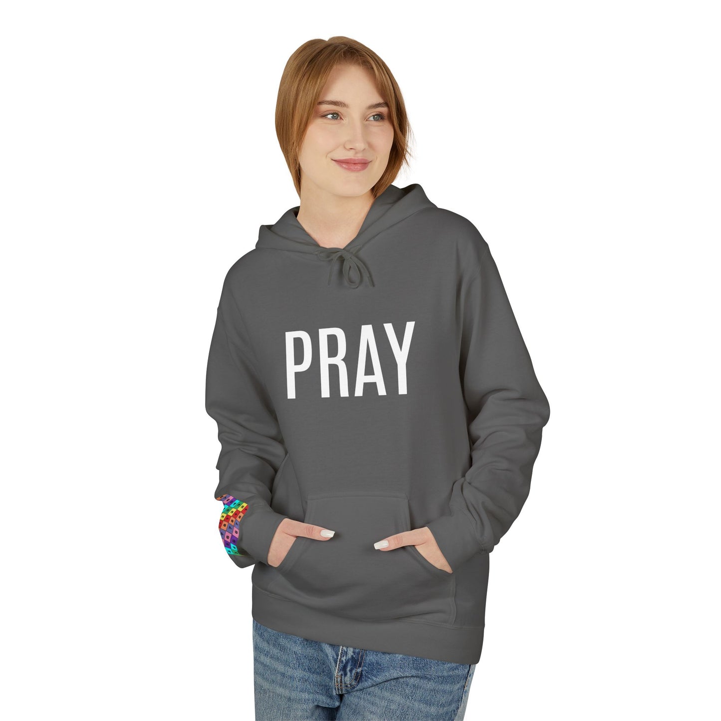 Pray Fleece Hoodie, Unisex Softstyle Hoodie, Cozy Prayer Hooded Sweatshirt, Inspirational Apparel, Perfect for Relaxation or Gifts
