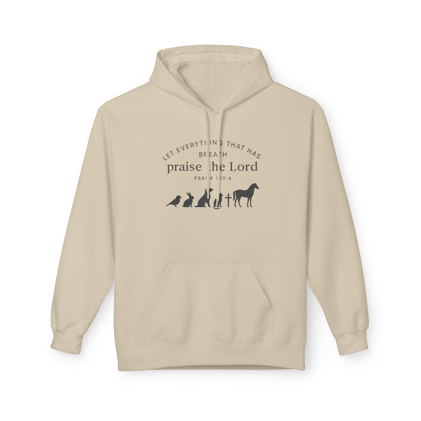 Praise the Lord Animal Silhouette Hoodie, Unisex Fleece Sweatshirt, Christian Gift, Cozy Wear, Spiritual Apparel