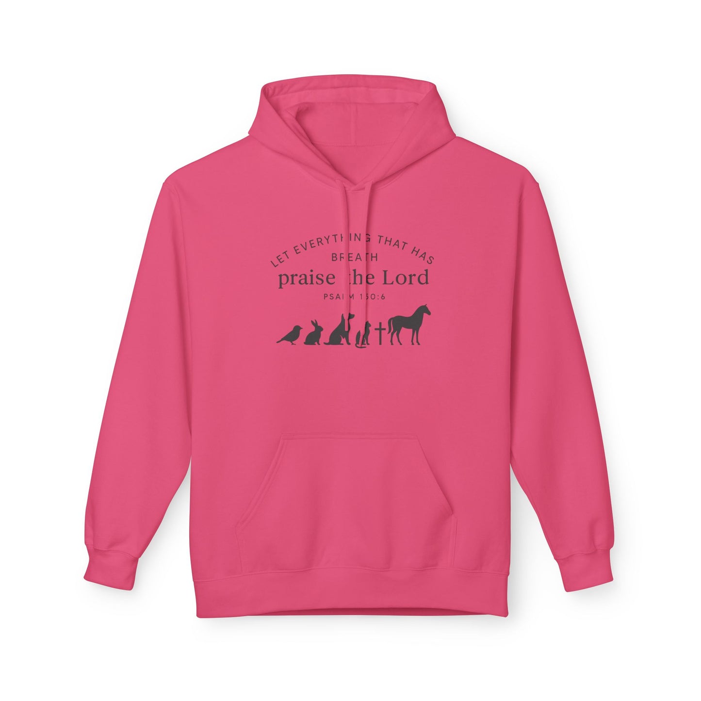 Praise the Lord Animal Silhouette Hoodie, Unisex Fleece Sweatshirt, Christian Gift, Cozy Wear, Spiritual Apparel