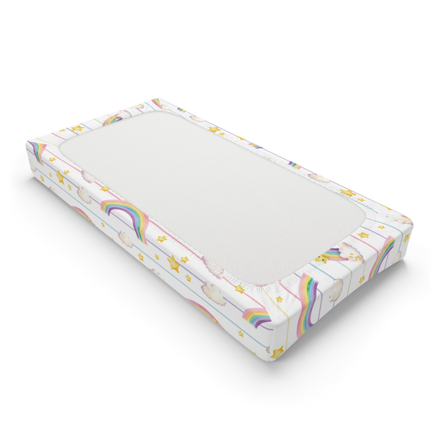 Whimsical Rainbow Baby Changing Pad Cover - Soft Cotton, Nursery Decor, Baby Shower Gift, Kids Room Essentials, Unicorn Theme