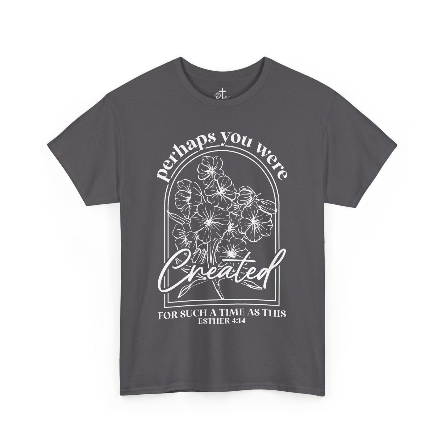Created Floral Quote Unisex Tee, Inspirational Faith Cotton T-Shirt, Comfortable Graphic Shirt, Perfect Gift for Friends, Christian Apparel