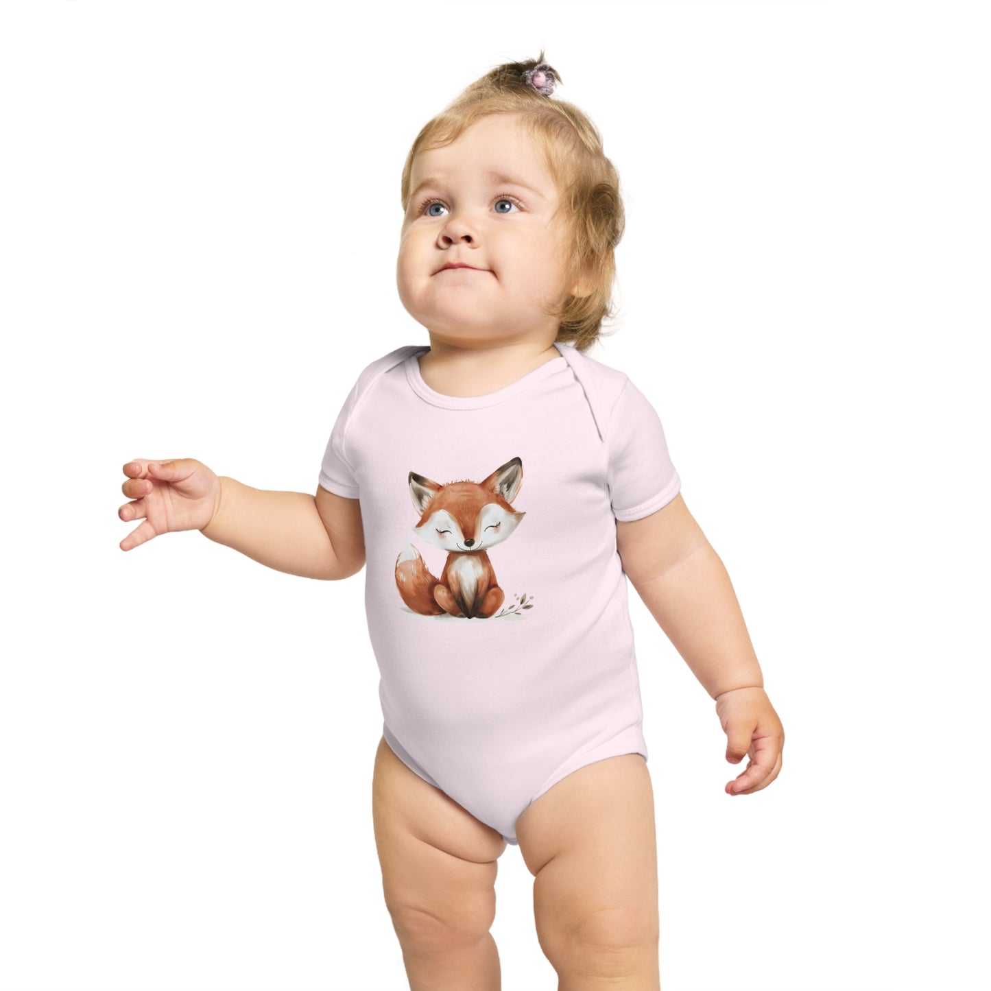 Adorable Fox Short Sleeve Baby Bodysuit | Cute Infant Outfit, Baby Shower Gift, Toddler Clothing, Newborn Wear, Eco-friendly Fabric