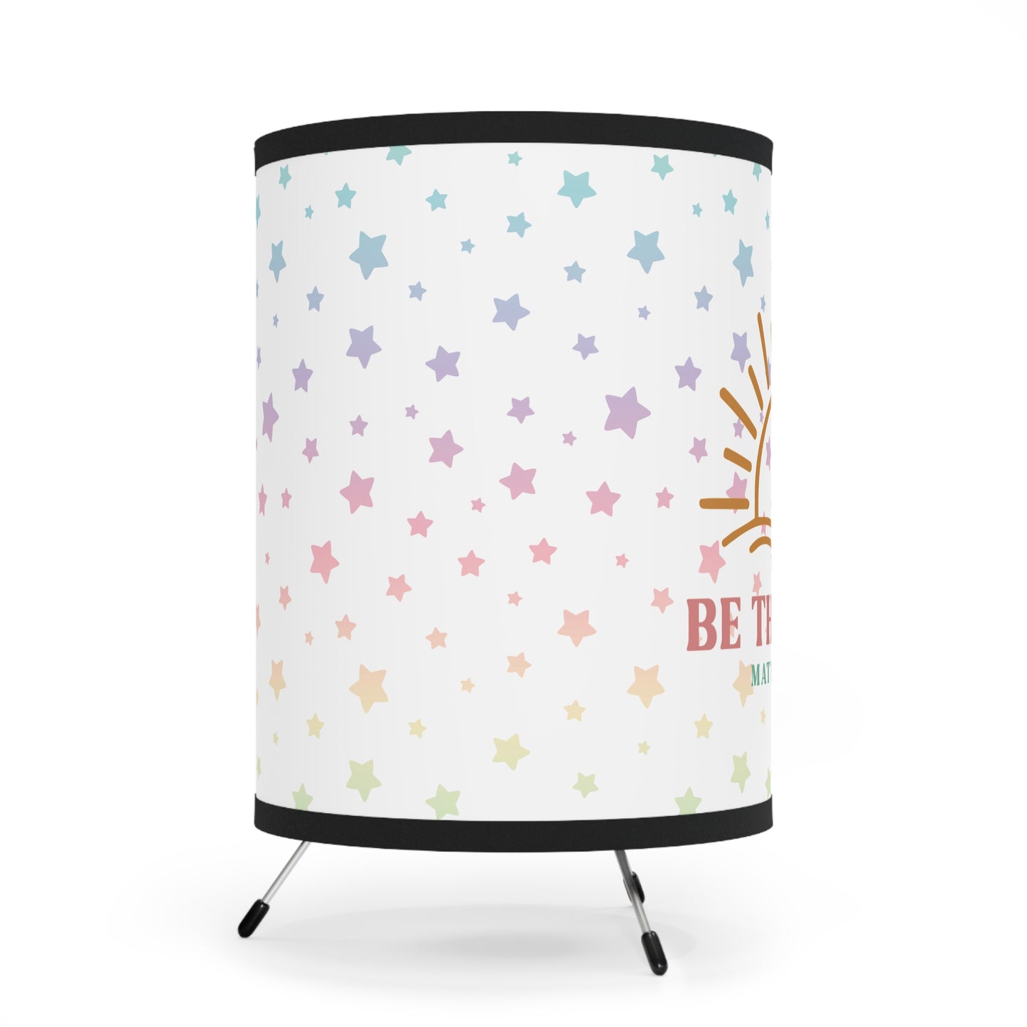 Customized Tripod Lamp with Inspirational Quote, Be the Light Decor, Colorful Star Design, Modern Home Lighting, Unique Gift Idea