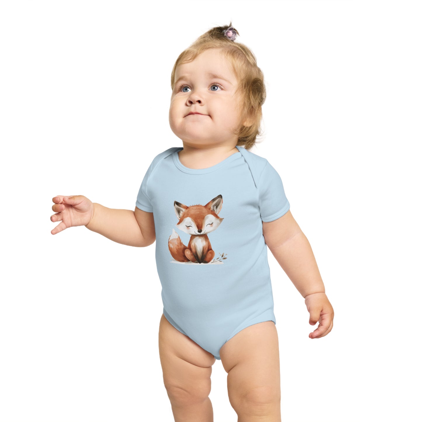 Adorable Fox Short Sleeve Baby Bodysuit | Cute Infant Outfit, Baby Shower Gift, Toddler Clothing, Newborn Wear, Eco-friendly Fabric