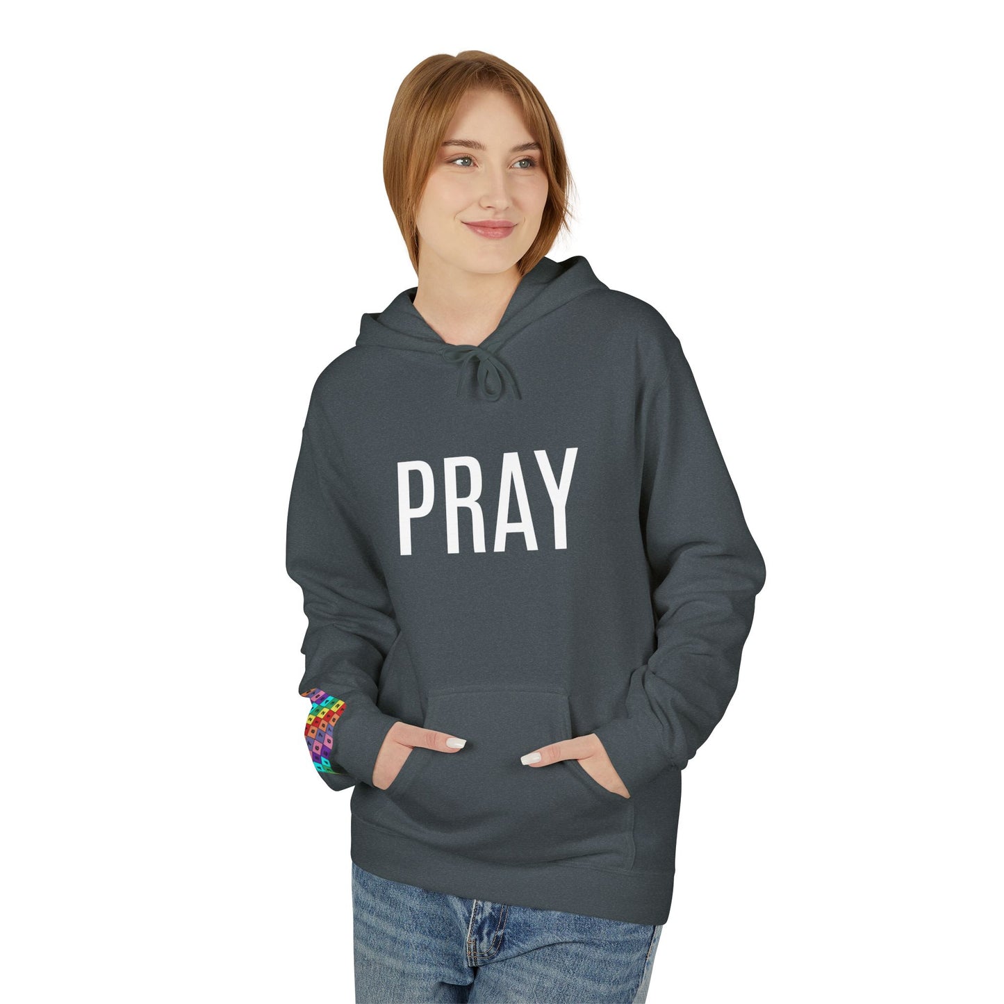 Pray Fleece Hoodie, Unisex Softstyle Hoodie, Cozy Prayer Hooded Sweatshirt, Inspirational Apparel, Perfect for Relaxation or Gifts