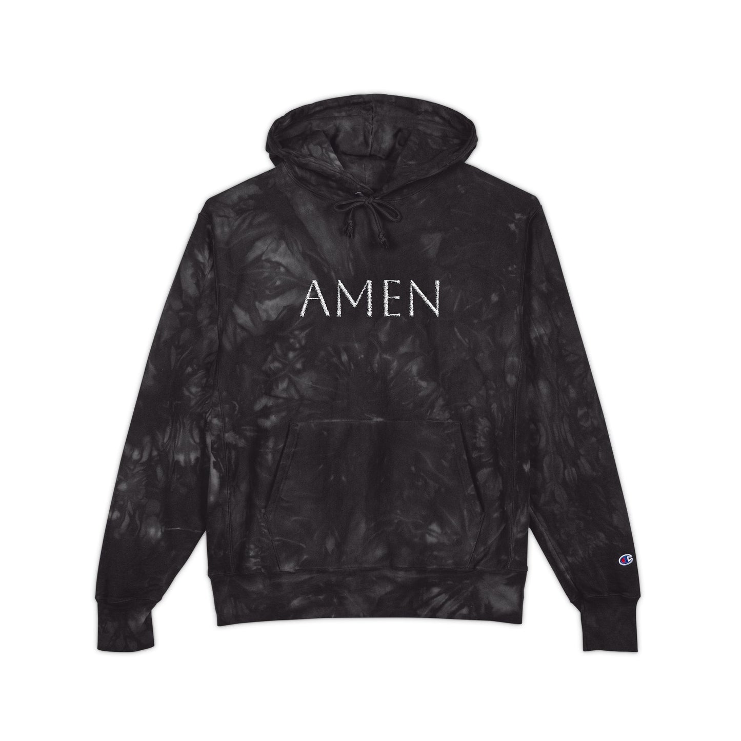 Unisex Tie-Dye Hoodie with 'AMEN' Embroidery | Trendy Streetwear, Spiritual Gift, Cozy Layered Look, Perfect for Fall, Unisex Fashion