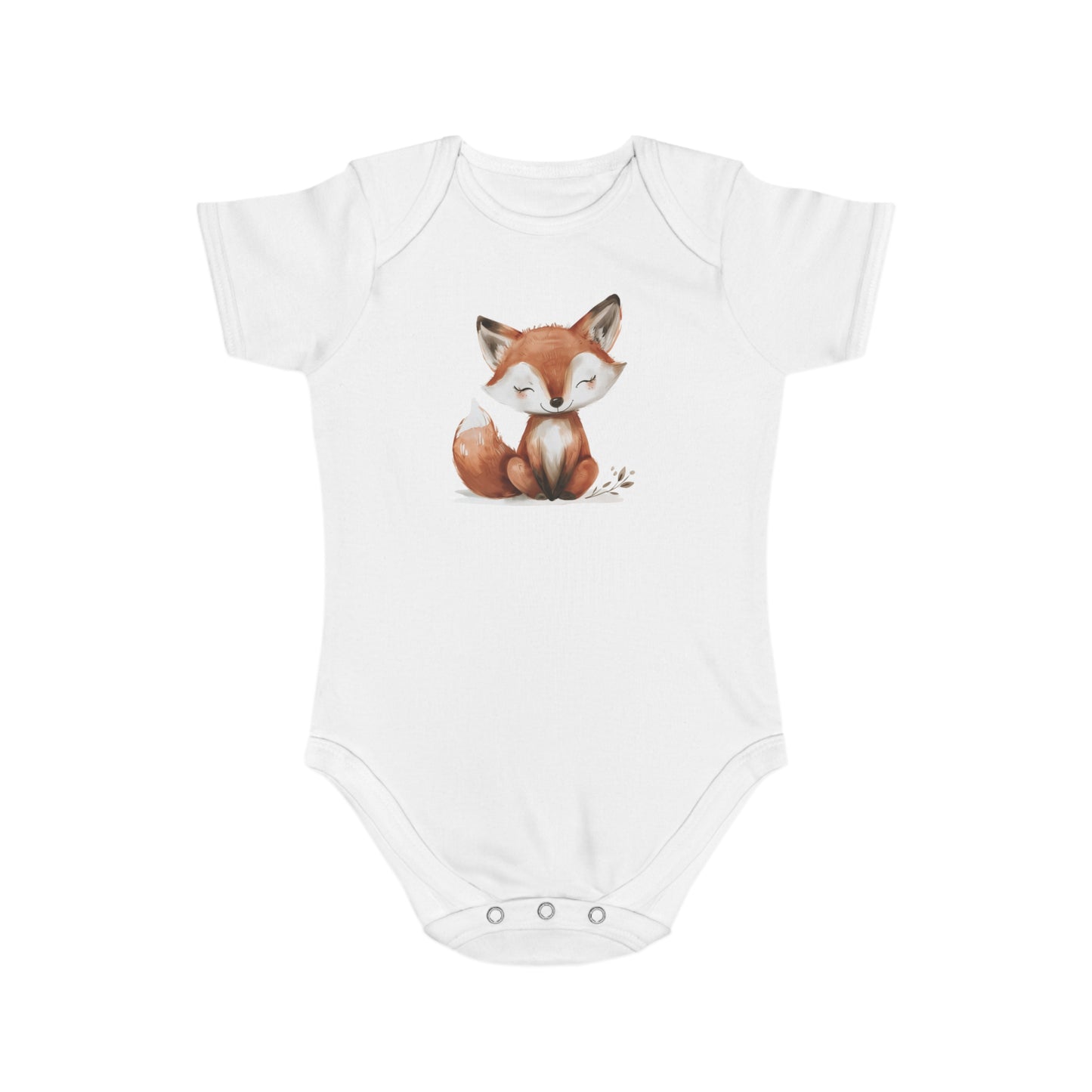 Adorable Fox Short Sleeve Baby Bodysuit | Cute Infant Outfit, Baby Shower Gift, Toddler Clothing, Newborn Wear, Eco-friendly Fabric