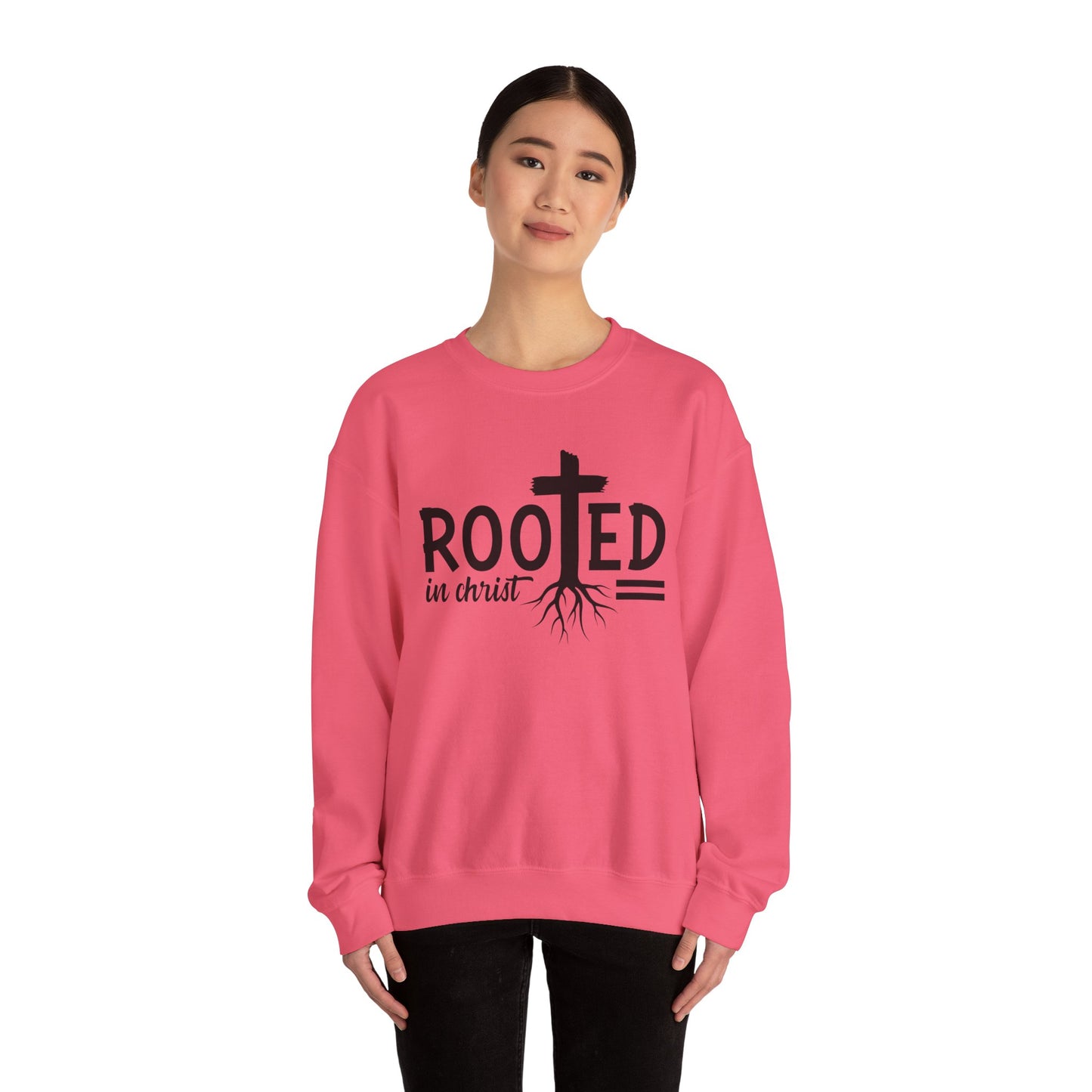 Rooted in Christ Unisex Crewneck Sweatshirt - Faith-Based Apparel, Christian Gift, Cozy Winter Wear, Inspirational Gifts, Spiritual Clothing