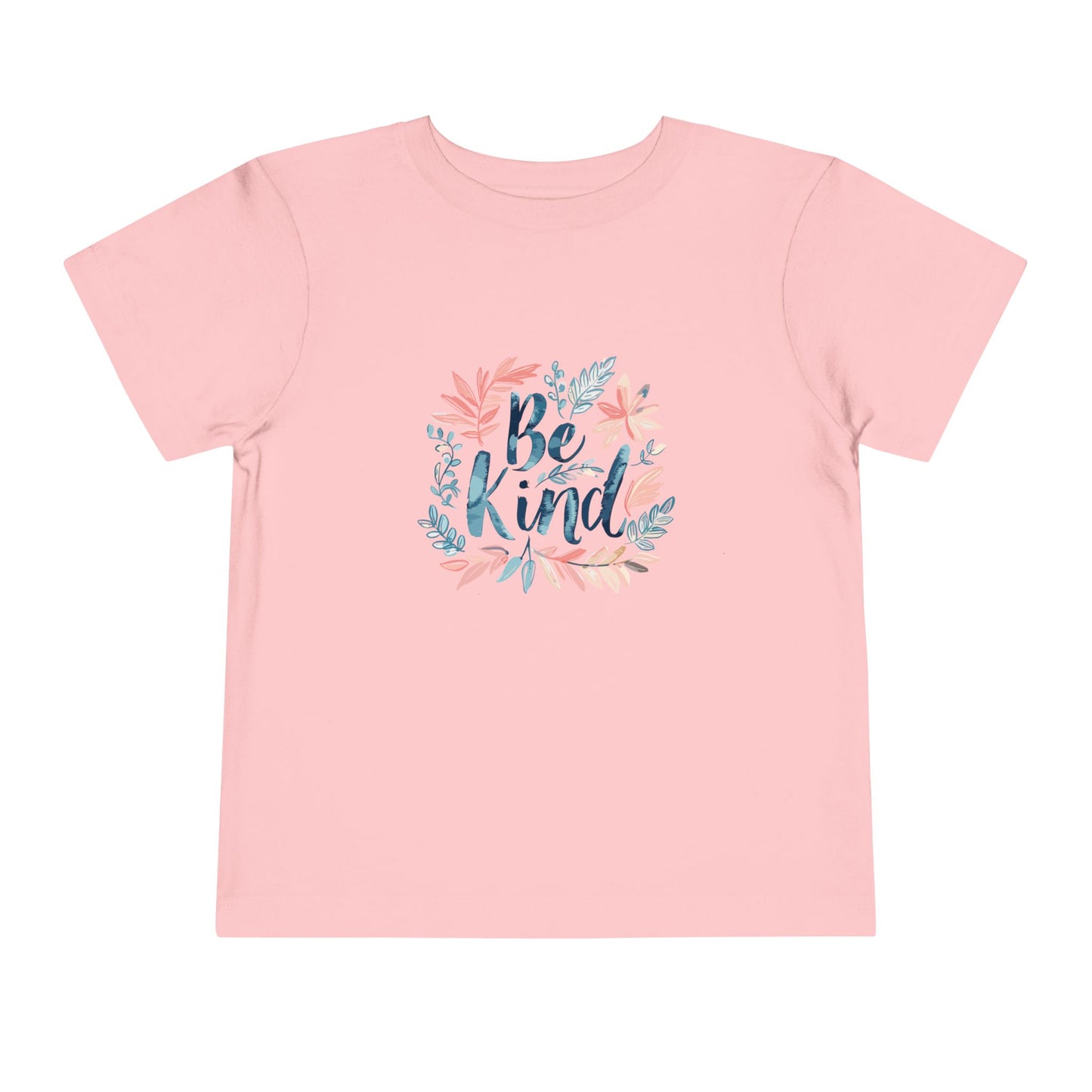 Toddler Short Sleeve Tee - "Be Kind" Floral Design, Cute Kids T-Shirt, Positive Message Tee, Gift for Toddlers, Summer Wear