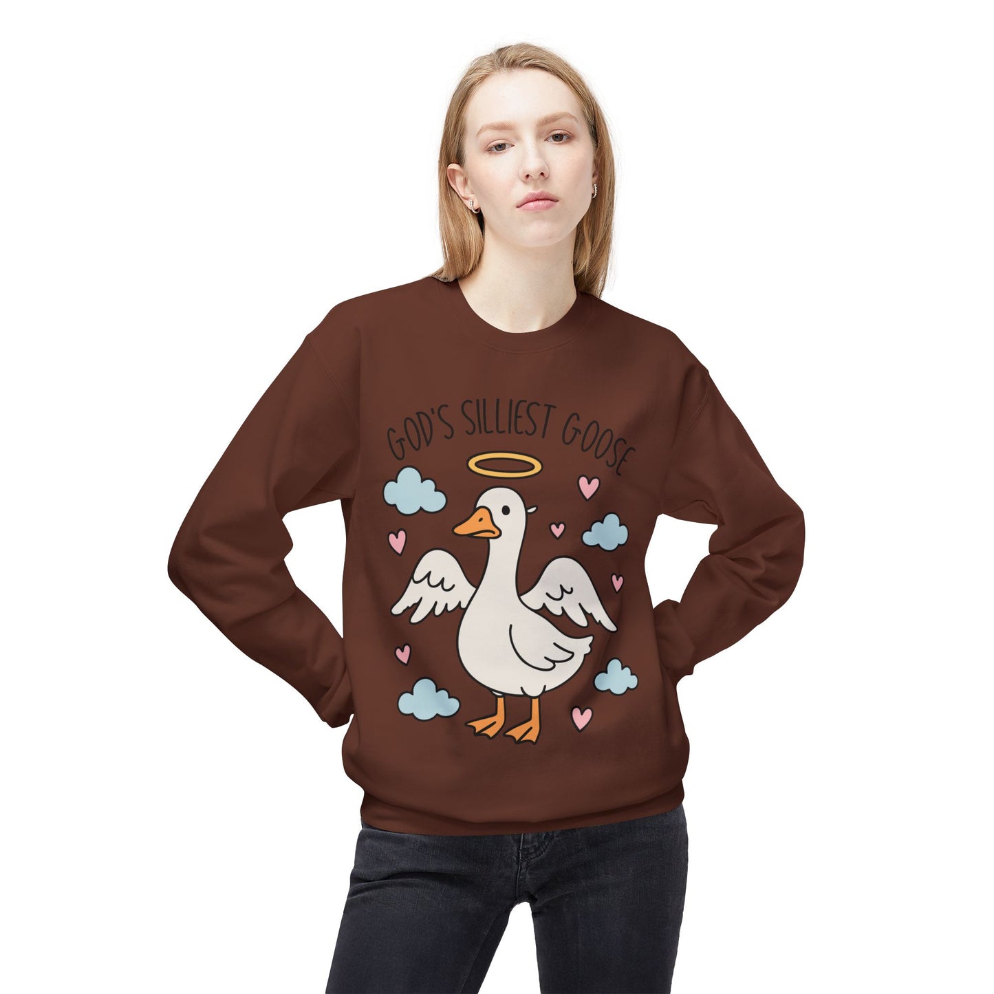 God's Silliest Goose Crewneck Sweatshirt, Funny Sweatshirt, Unisex Pullover, Gift for Animal Lovers, Quirky Casualwear