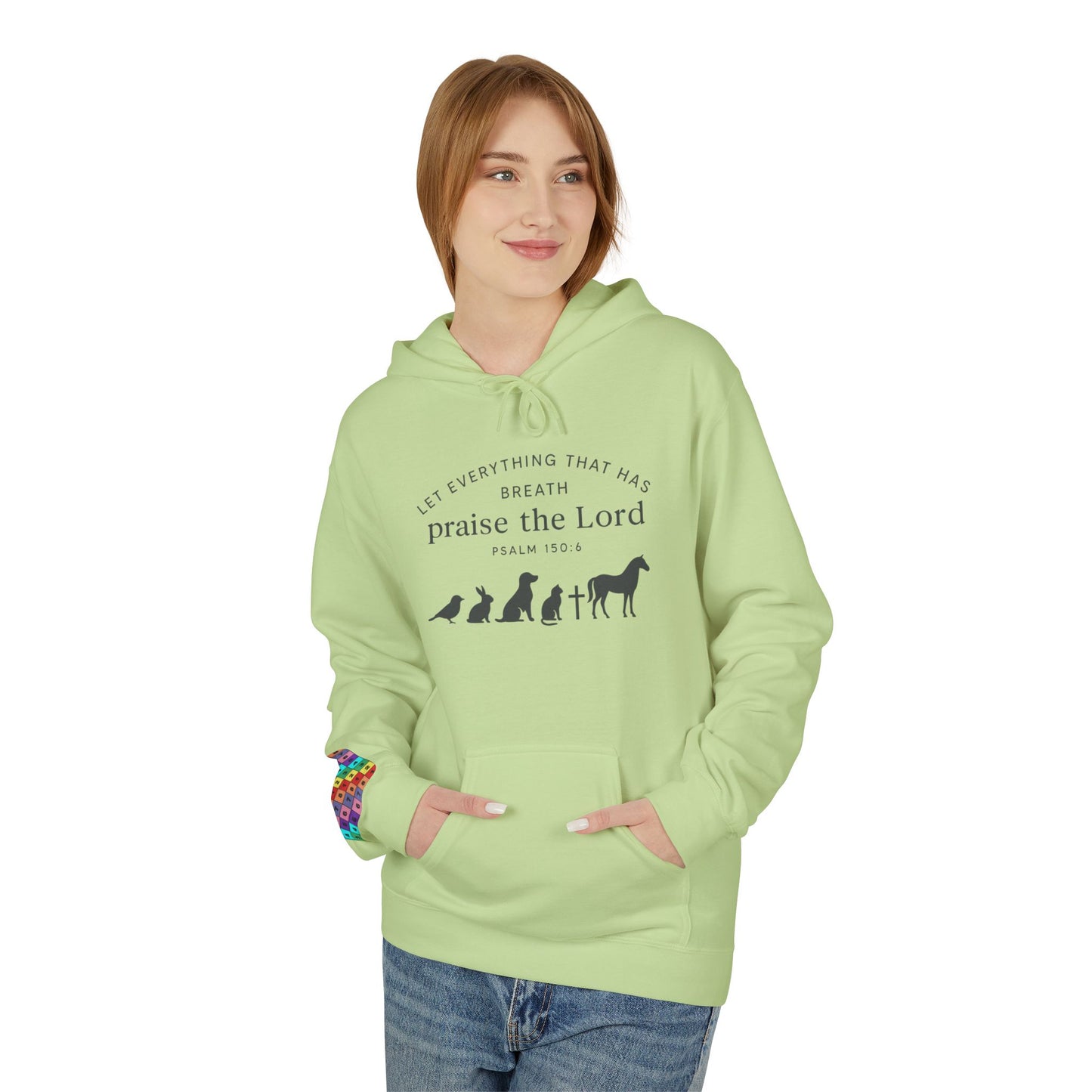 Praise the Lord Animal Silhouette Hoodie, Unisex Fleece Sweatshirt, Christian Gift, Cozy Wear, Spiritual Apparel