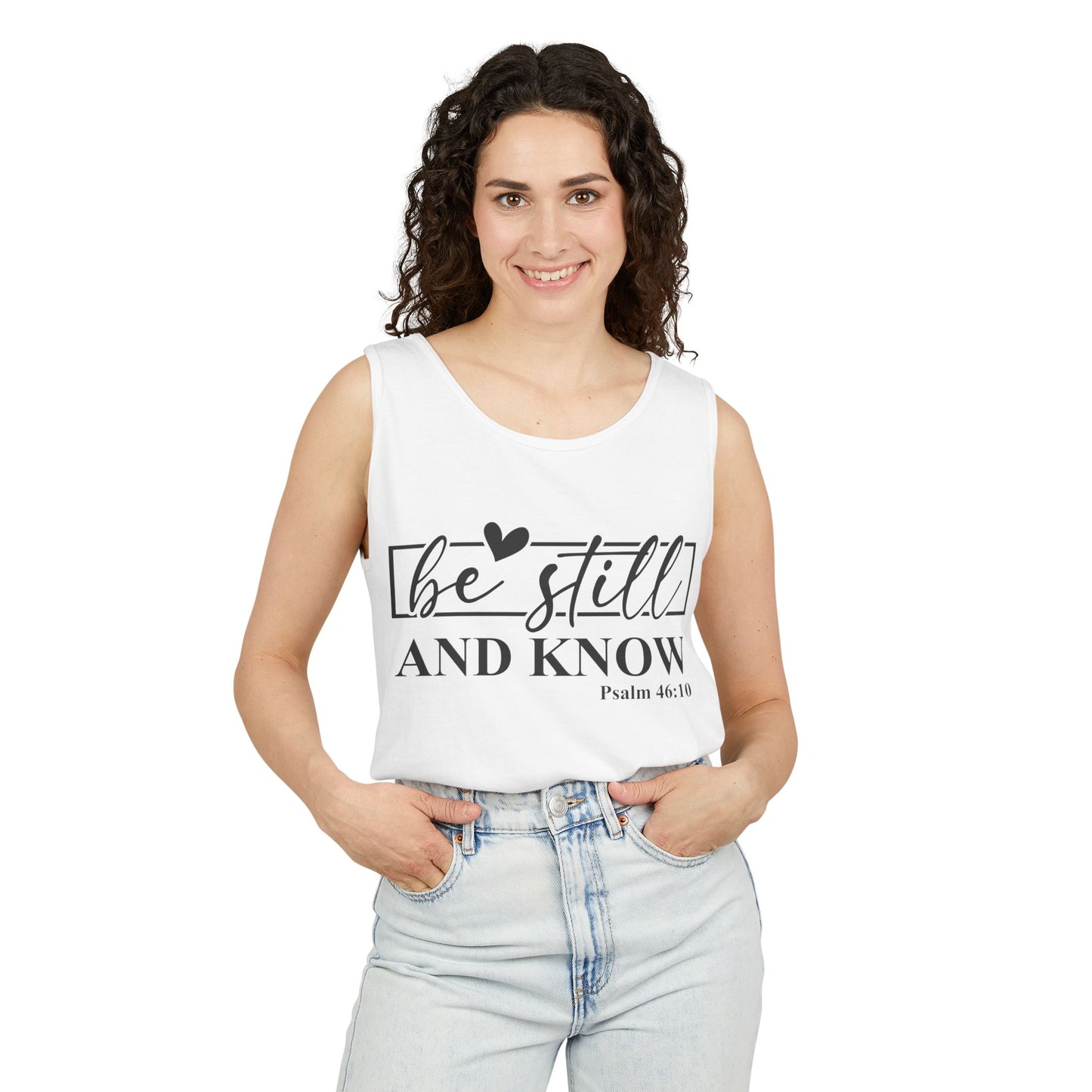 Faith-Inspiring Unisex Tank Top, Summer Apparel, Inspirational Gift, Bible Verse Top, Relaxed Fit, Perfect for Church Events