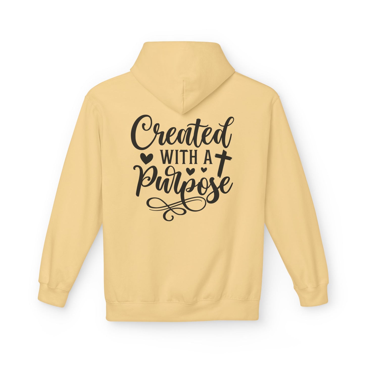 Inspired Fleece Hoodie with Heart and Cross Design, Christian Gift, Casual Wear, Everyday Comfort, Faith-Based Apparel, Cozy Hoodie