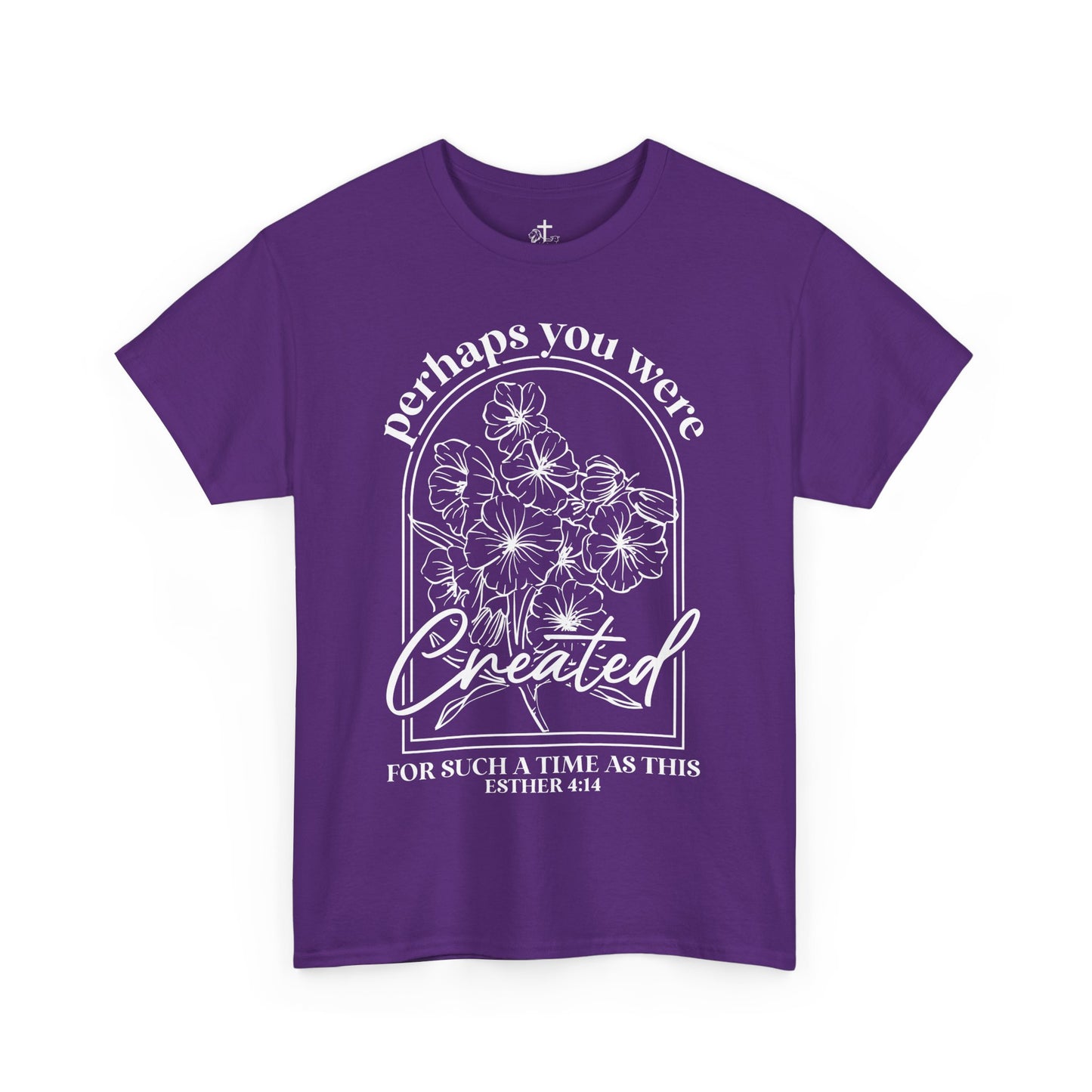 Created Floral Quote Unisex Tee, Inspirational Faith Cotton T-Shirt, Comfortable Graphic Shirt, Perfect Gift for Friends, Christian Apparel