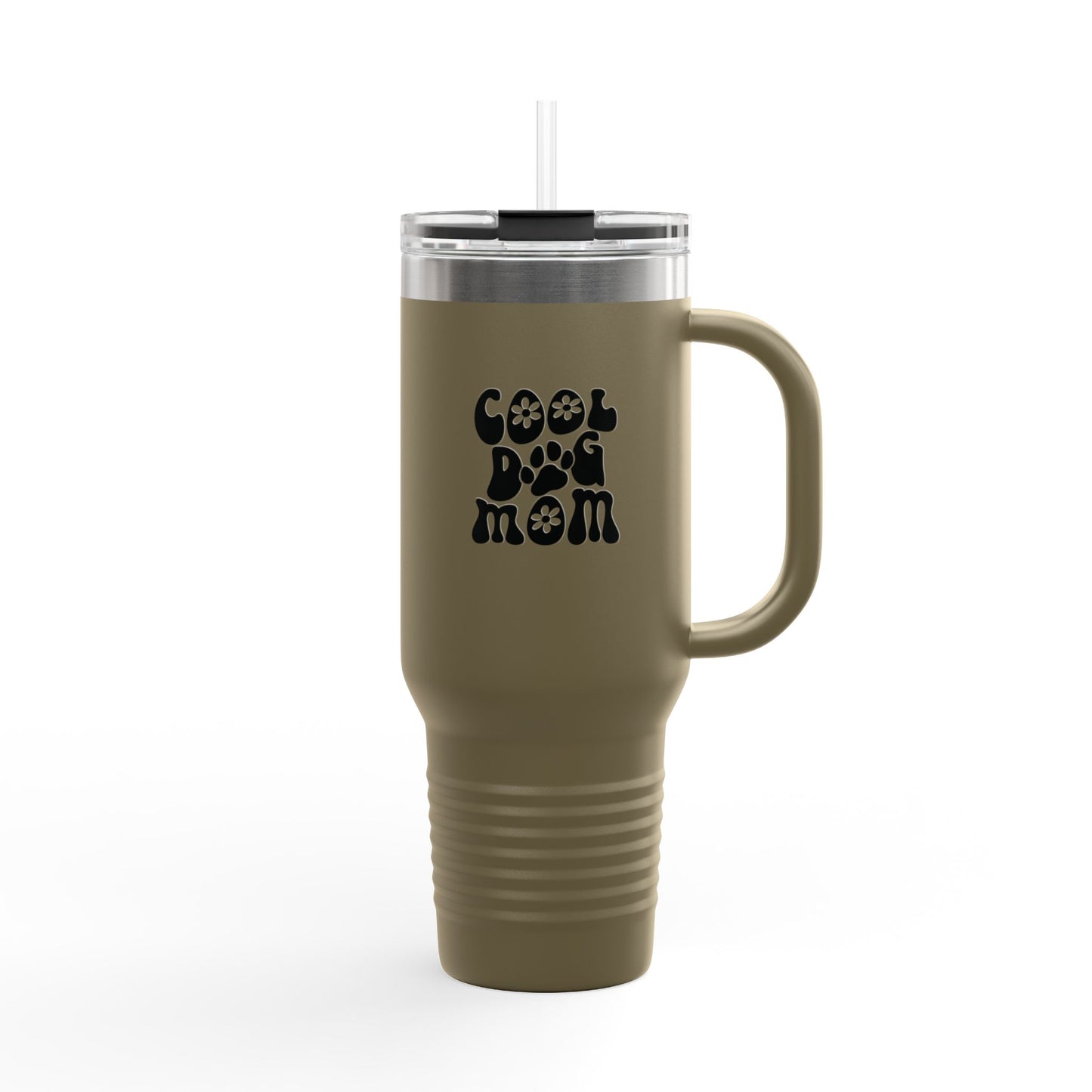Cool Dog Mom Insulated Travel Mug, 40oz - Trendy Pet Lover Gift, Dog Lover Mug, Travel Tumbler, Hot Drink Cup, Funny Dog Mom Design