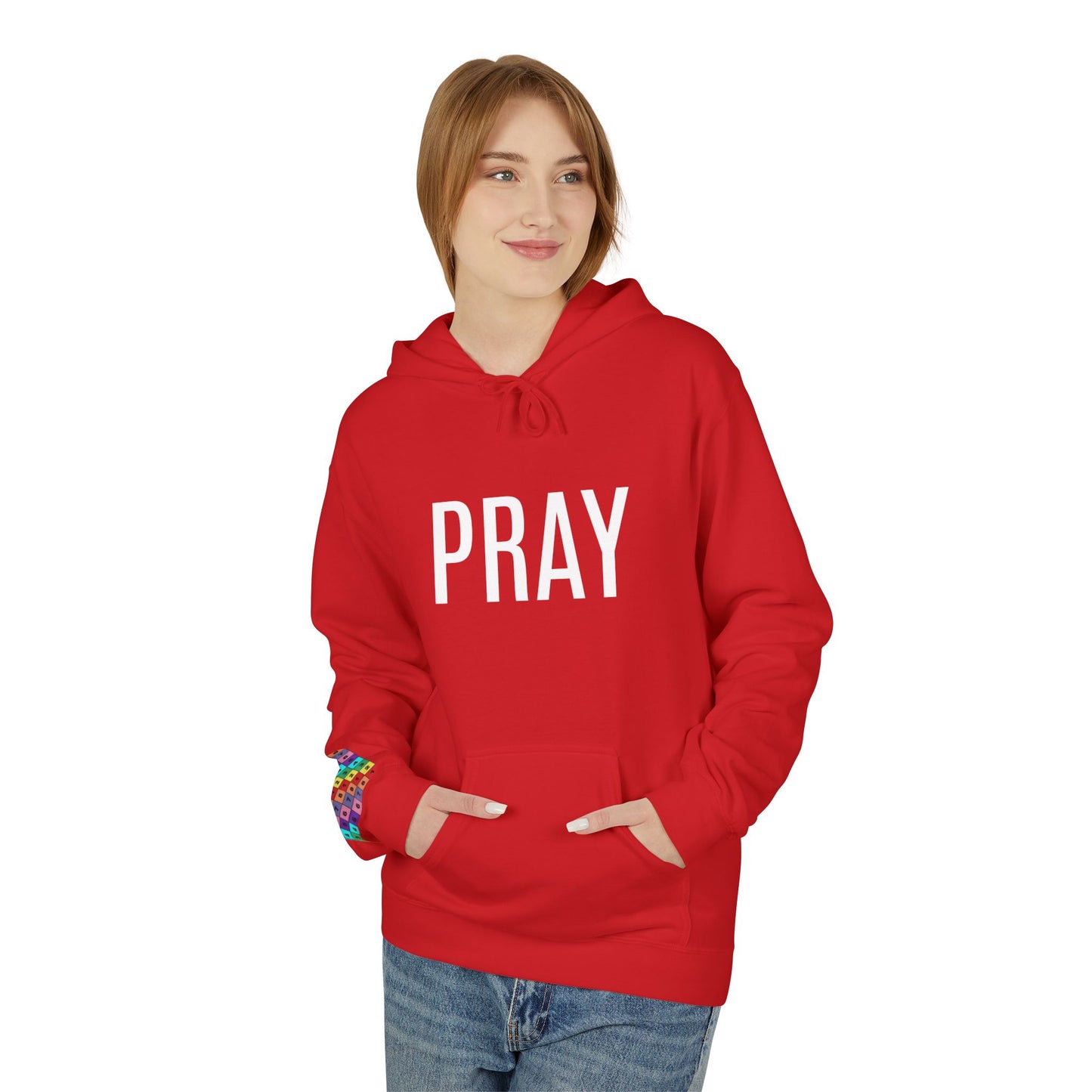 Pray Fleece Hoodie, Unisex Softstyle Hoodie, Cozy Prayer Hooded Sweatshirt, Inspirational Apparel, Perfect for Relaxation or Gifts