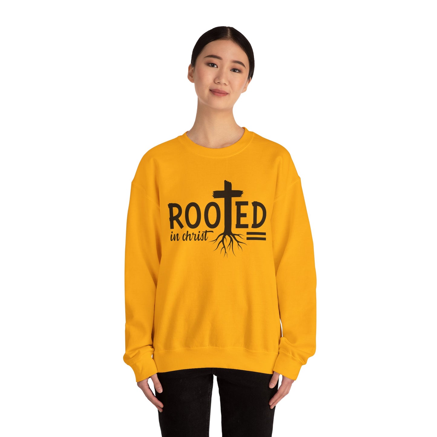 Rooted in Christ Unisex Crewneck Sweatshirt - Faith-Based Apparel, Christian Gift, Cozy Winter Wear, Inspirational Gifts, Spiritual Clothing