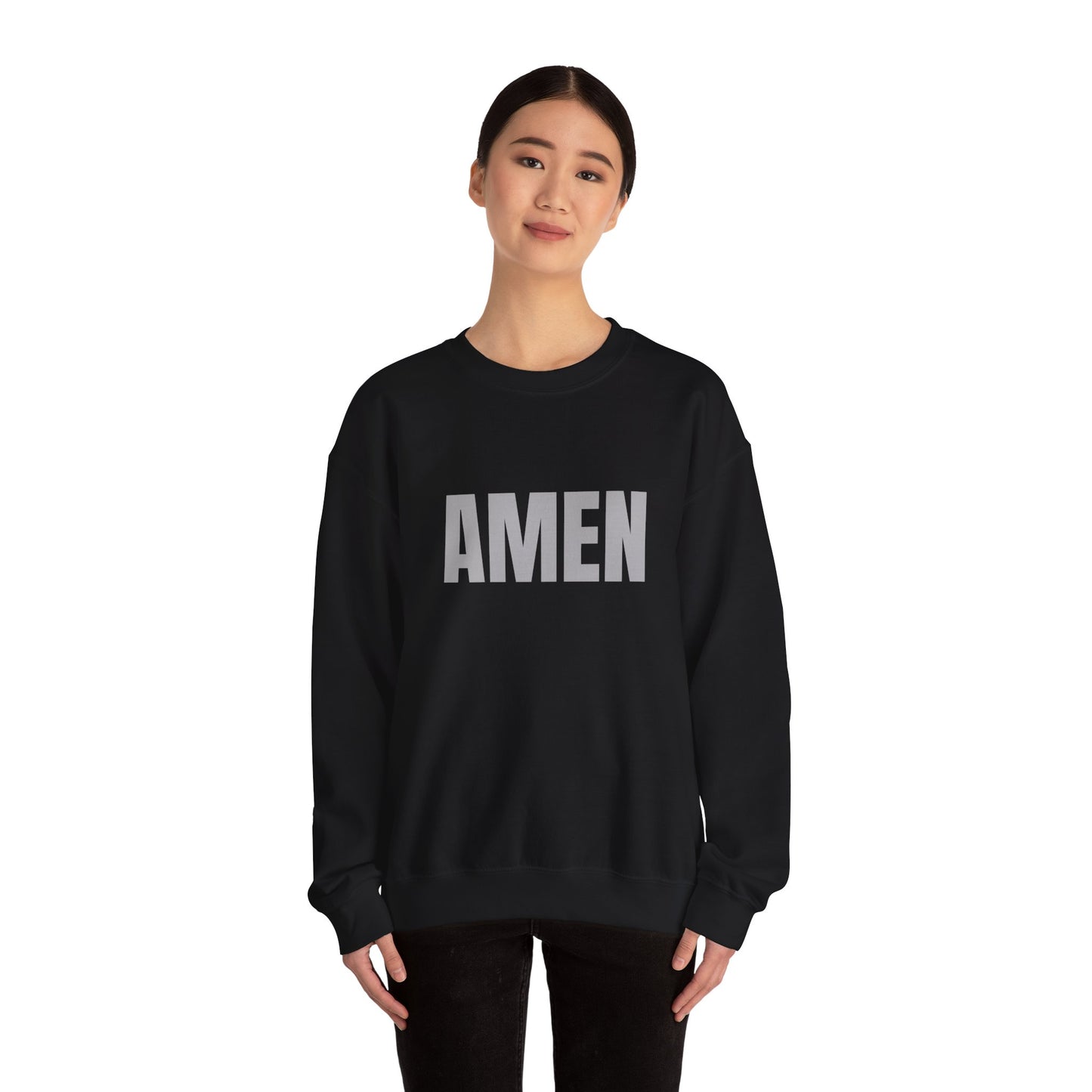 Amen Unisex Heavy Blend™ Crewneck Sweatshirt, Faith Sweatshirt, Christian Apparel, Cozy Gift, Casual Style, Year-Round Wear