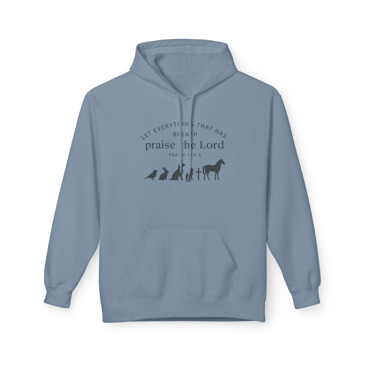 Praise the Lord Animal Silhouette Hoodie, Unisex Fleece Sweatshirt, Christian Gift, Cozy Wear, Spiritual Apparel