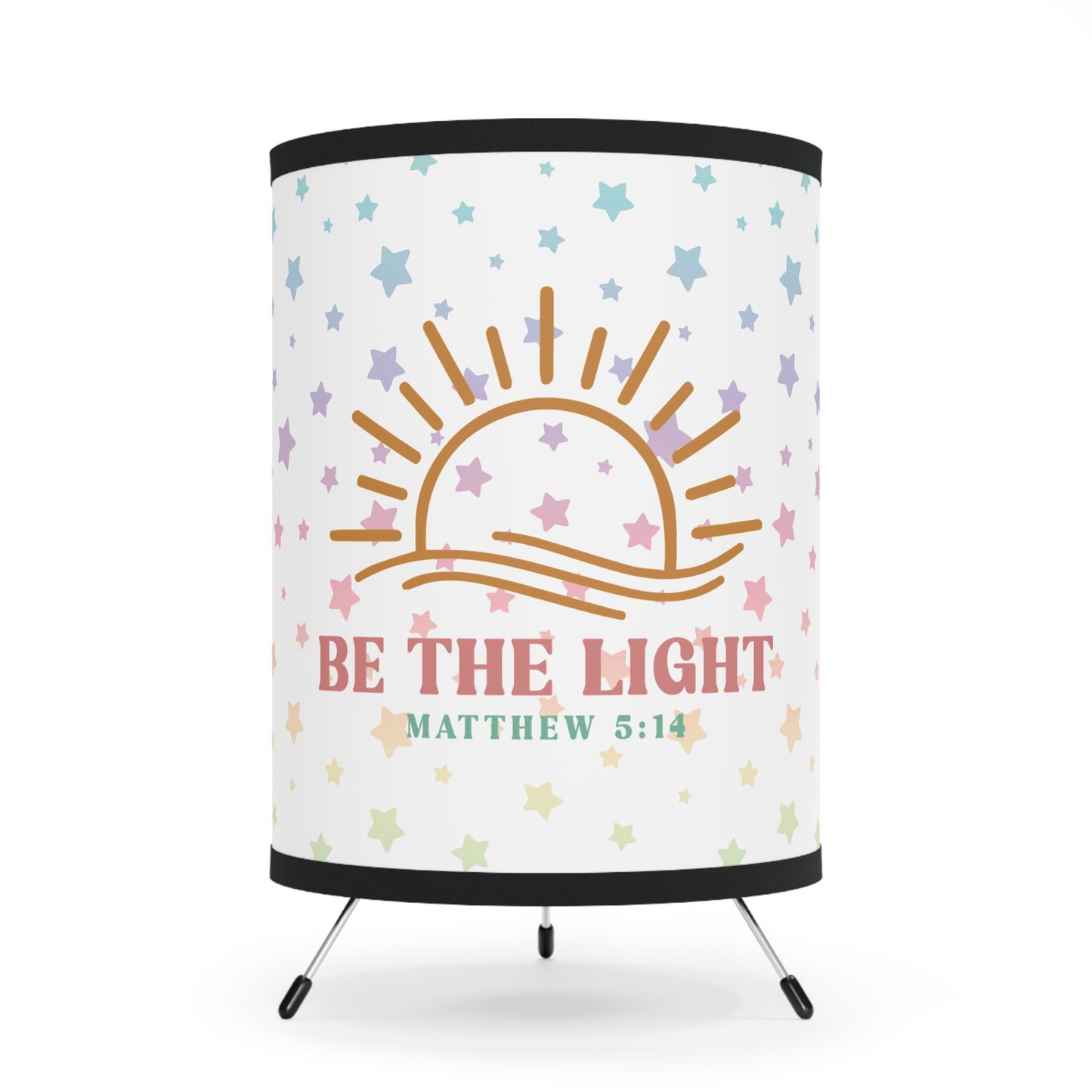 Customized Tripod Lamp with Inspirational Quote, Be the Light Decor, Colorful Star Design, Modern Home Lighting, Unique Gift Idea