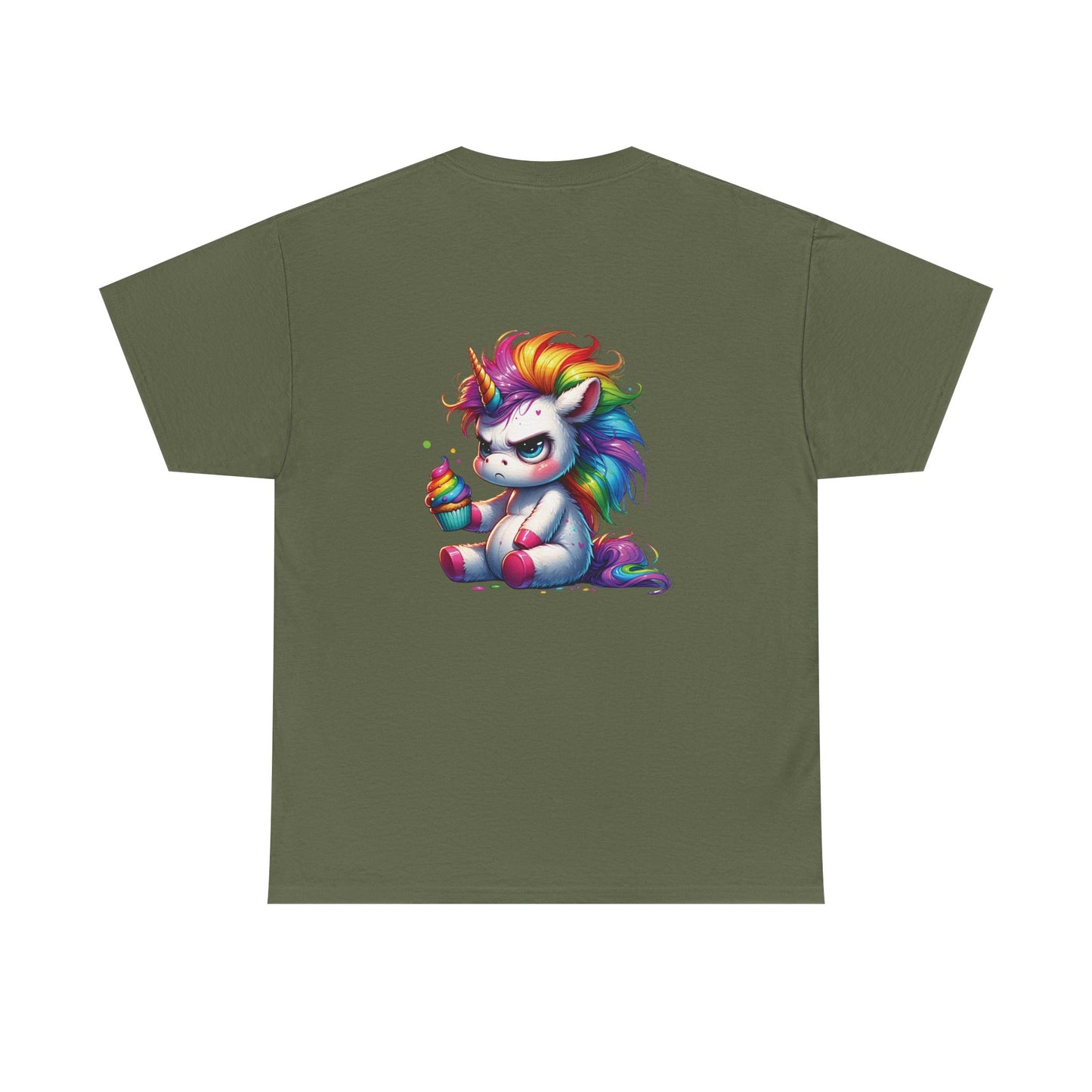 Rainbow Unicorn Heavy Cotton Tee | Fun Gift for Kids, Pride Month Apparel, Cute Animal T-shirt, Birthday Present, Summer Fashion