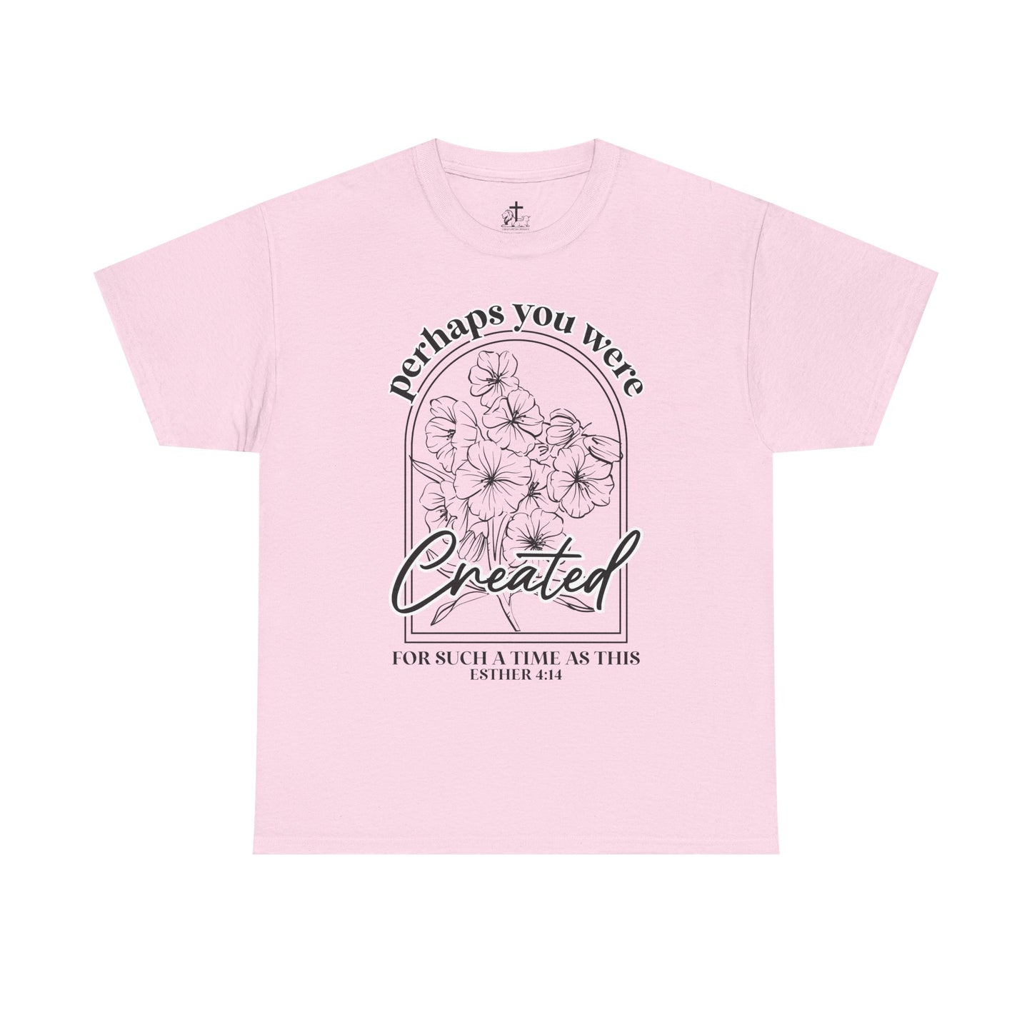 Created Floral Quote Unisex Tee, Inspirational Faith Cotton T-Shirt, Comfortable Graphic Shirt, Perfect Gift for Friends, Christian Apparel