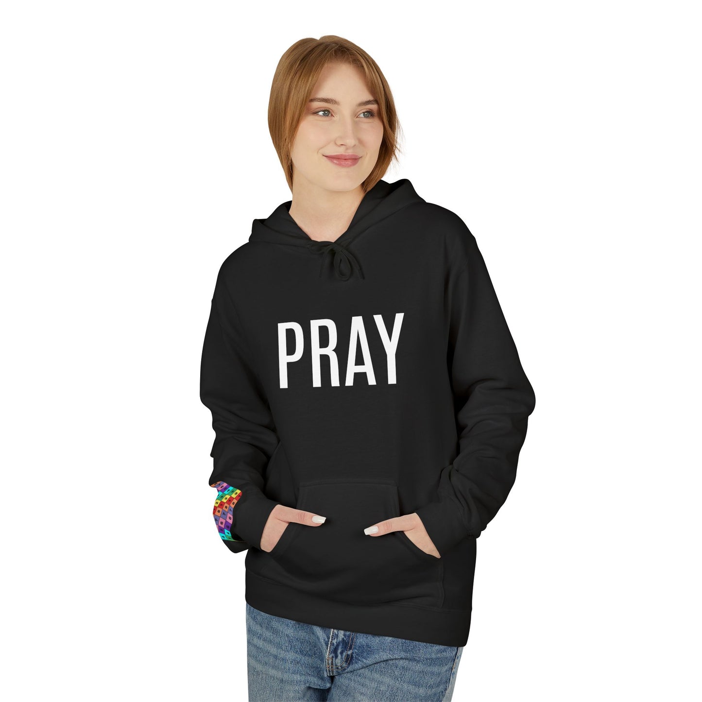 Pray Fleece Hoodie, Unisex Softstyle Hoodie, Cozy Prayer Hooded Sweatshirt, Inspirational Apparel, Perfect for Relaxation or Gifts