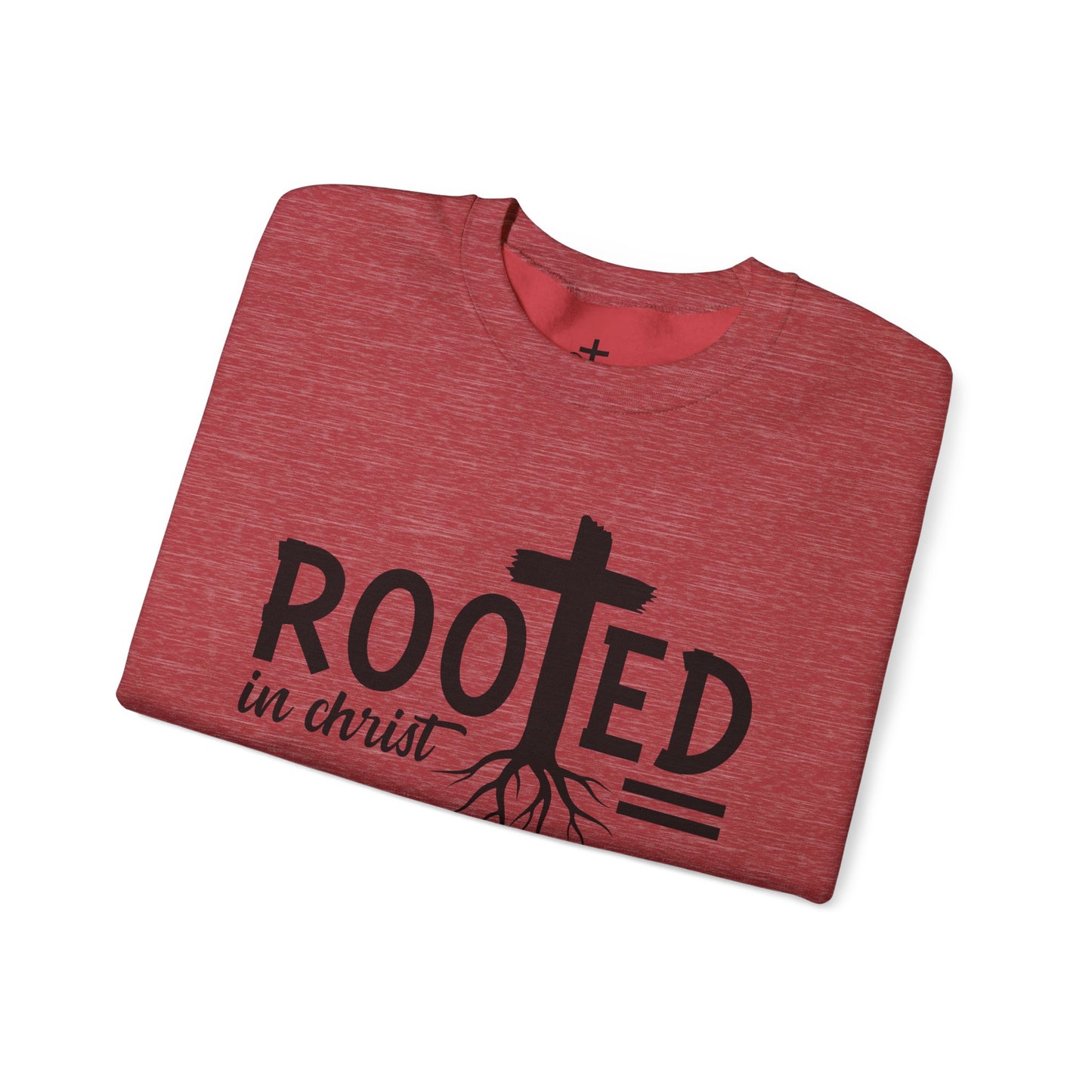 Rooted in Christ Unisex Crewneck Sweatshirt - Faith-Based Apparel, Christian Gift, Cozy Winter Wear, Inspirational Gifts, Spiritual Clothing