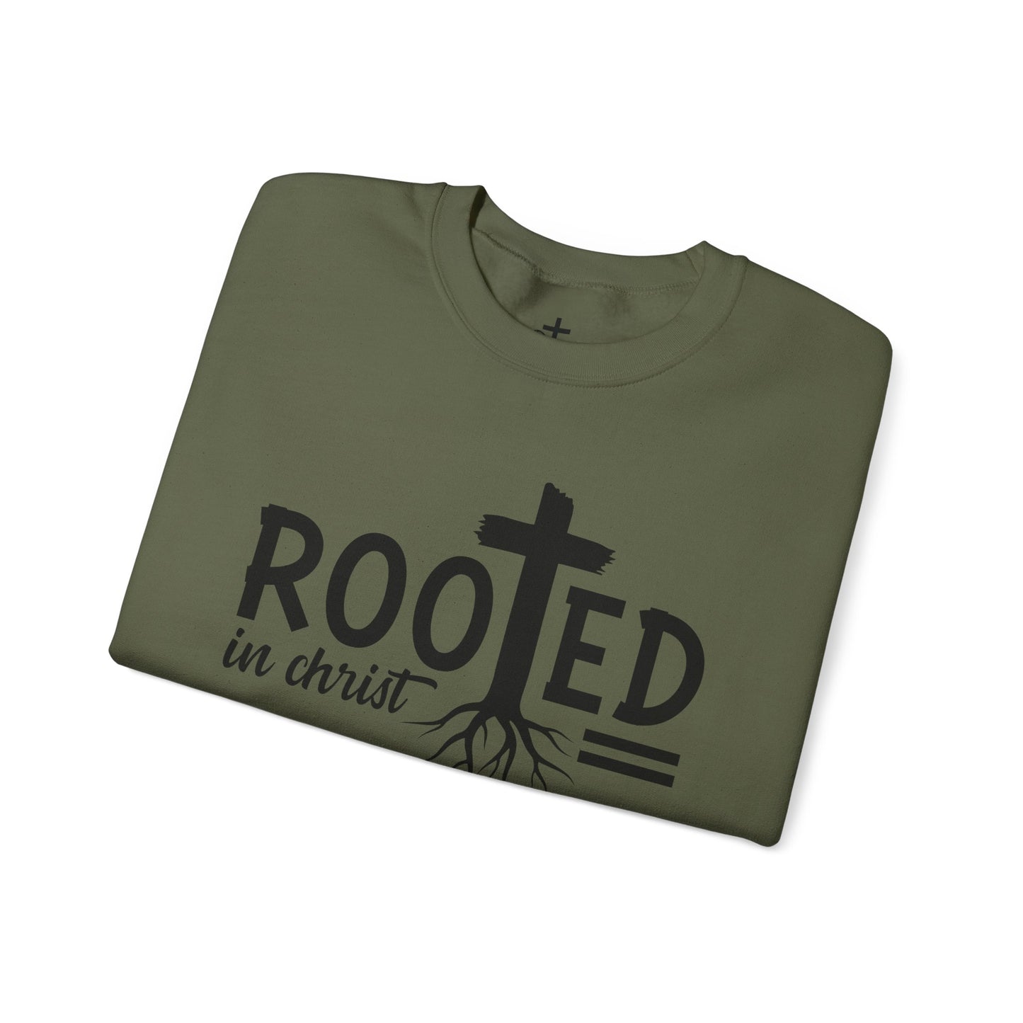 Rooted in Christ Unisex Crewneck Sweatshirt - Faith-Based Apparel, Christian Gift, Cozy Winter Wear, Inspirational Gifts, Spiritual Clothing
