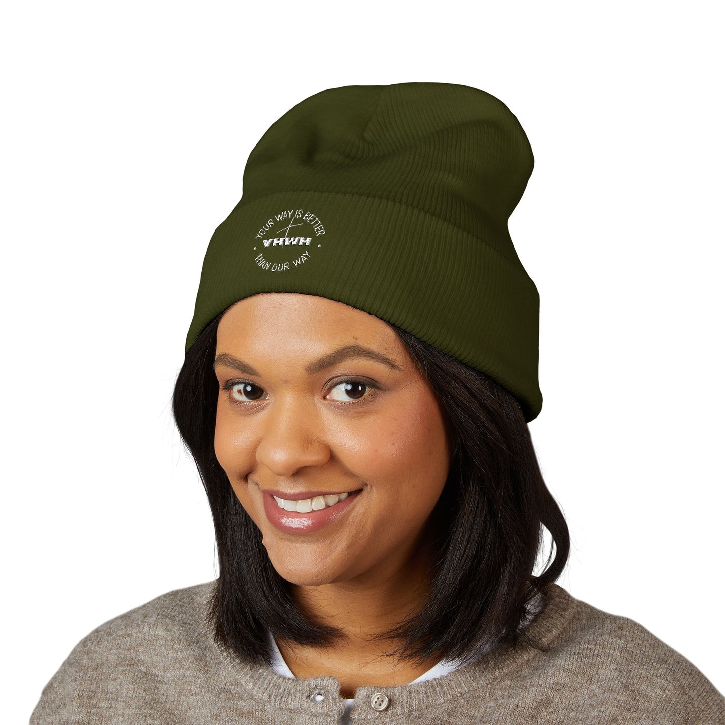 Cozy Cuffed Beanie with Embroidery, Fashion Accessory, Winter Gift, Outdoor Gear, Warm Headwear, Casual Style
