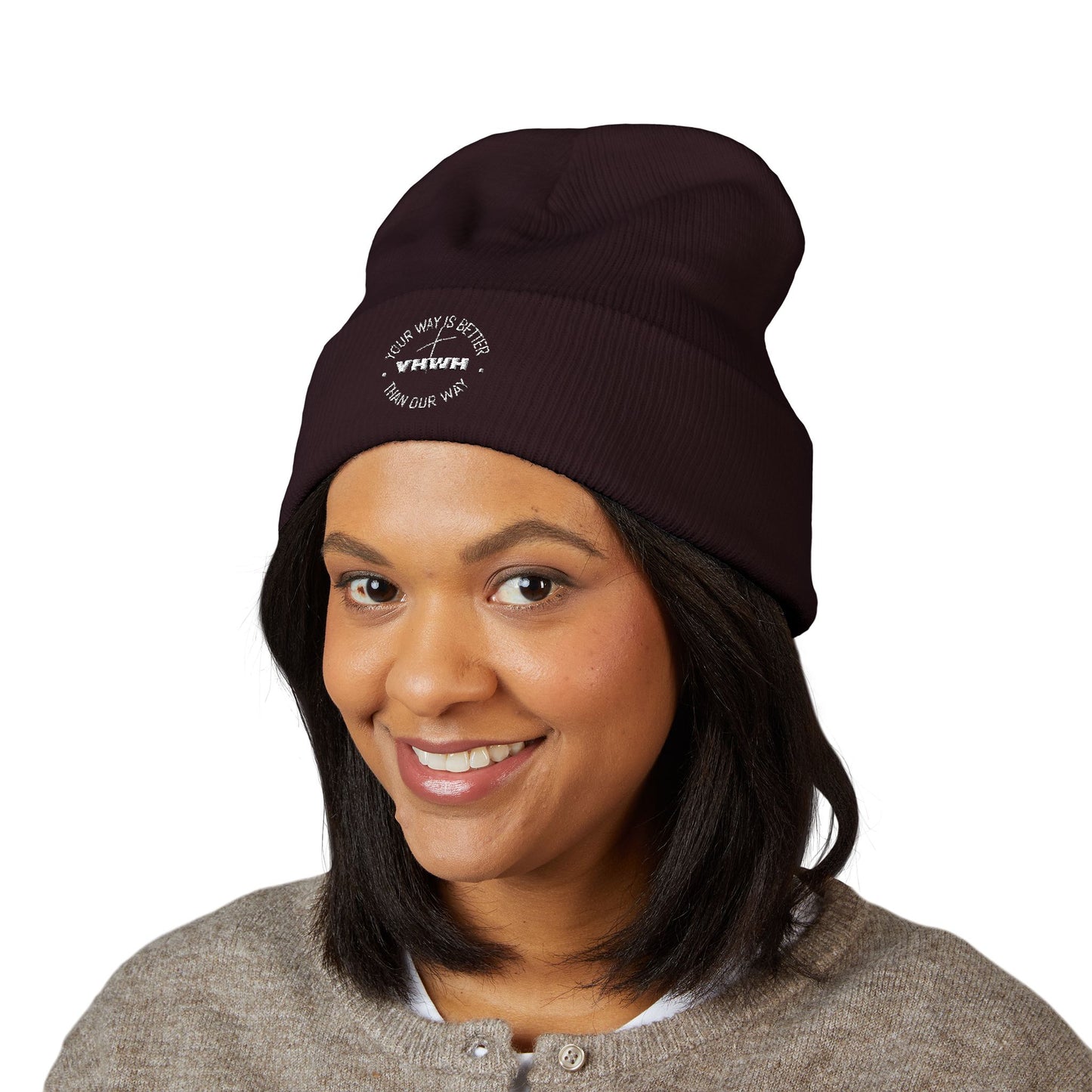 Cozy Cuffed Beanie with Embroidery, Fashion Accessory, Winter Gift, Outdoor Gear, Warm Headwear, Casual Style