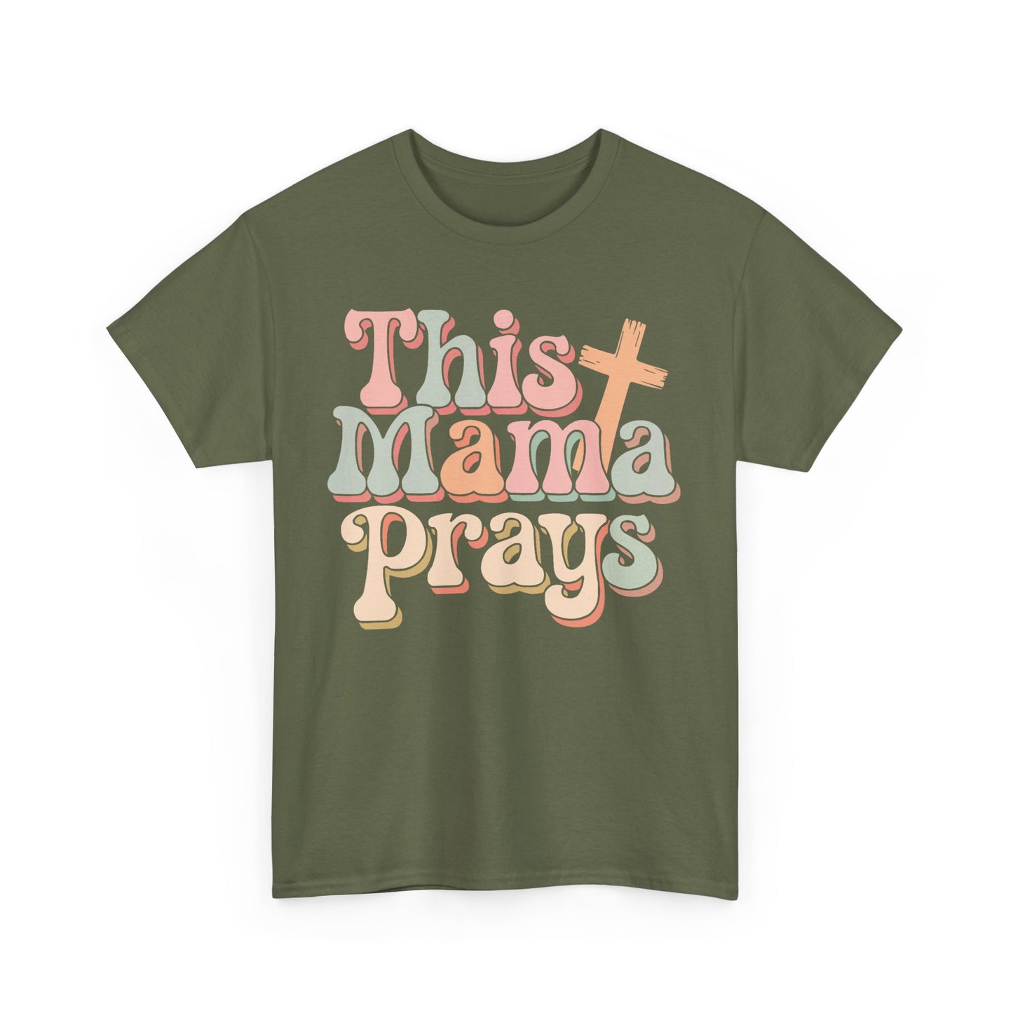Faith-Inspired Mama Tee, This Mama Prays Shirt, Gift for Moms, Christian Apparel, Casual T-Shirt, Spiritual Wear