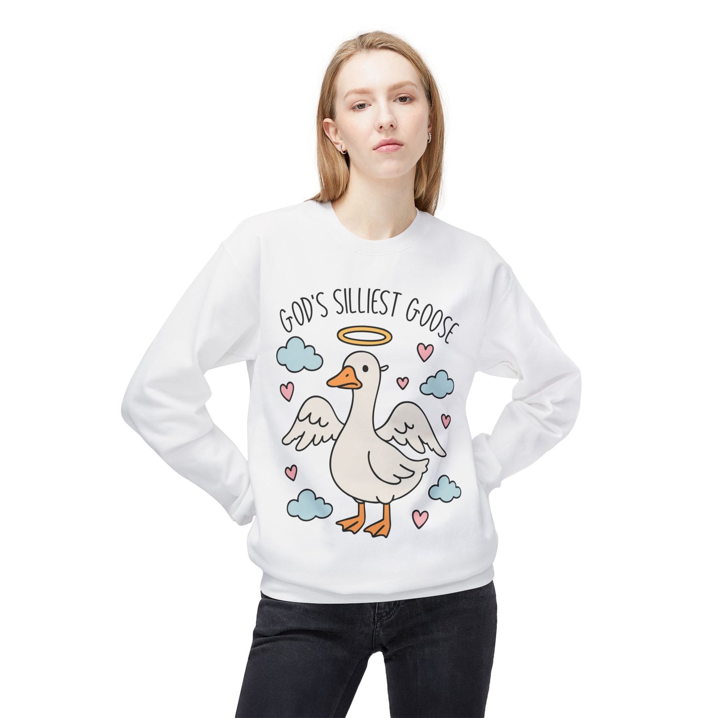 God's Silliest Goose Crewneck Sweatshirt, Funny Sweatshirt, Unisex Pullover, Gift for Animal Lovers, Quirky Casualwear