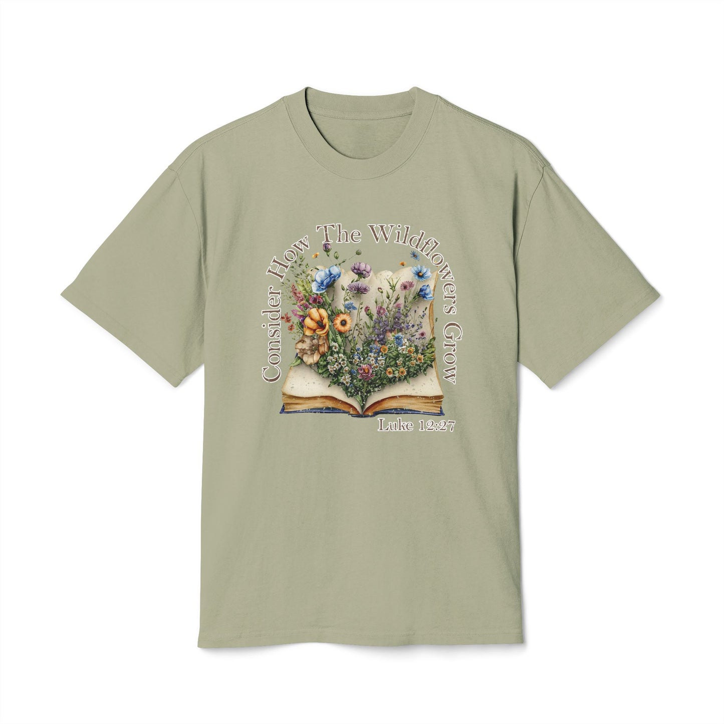 Faded Floral Scripture Tee - Consider How The Wildflowers Grow, Inspirational Shirt, Unisex Tee, Nature Lover Gift, Beachwear, Spring Outfit