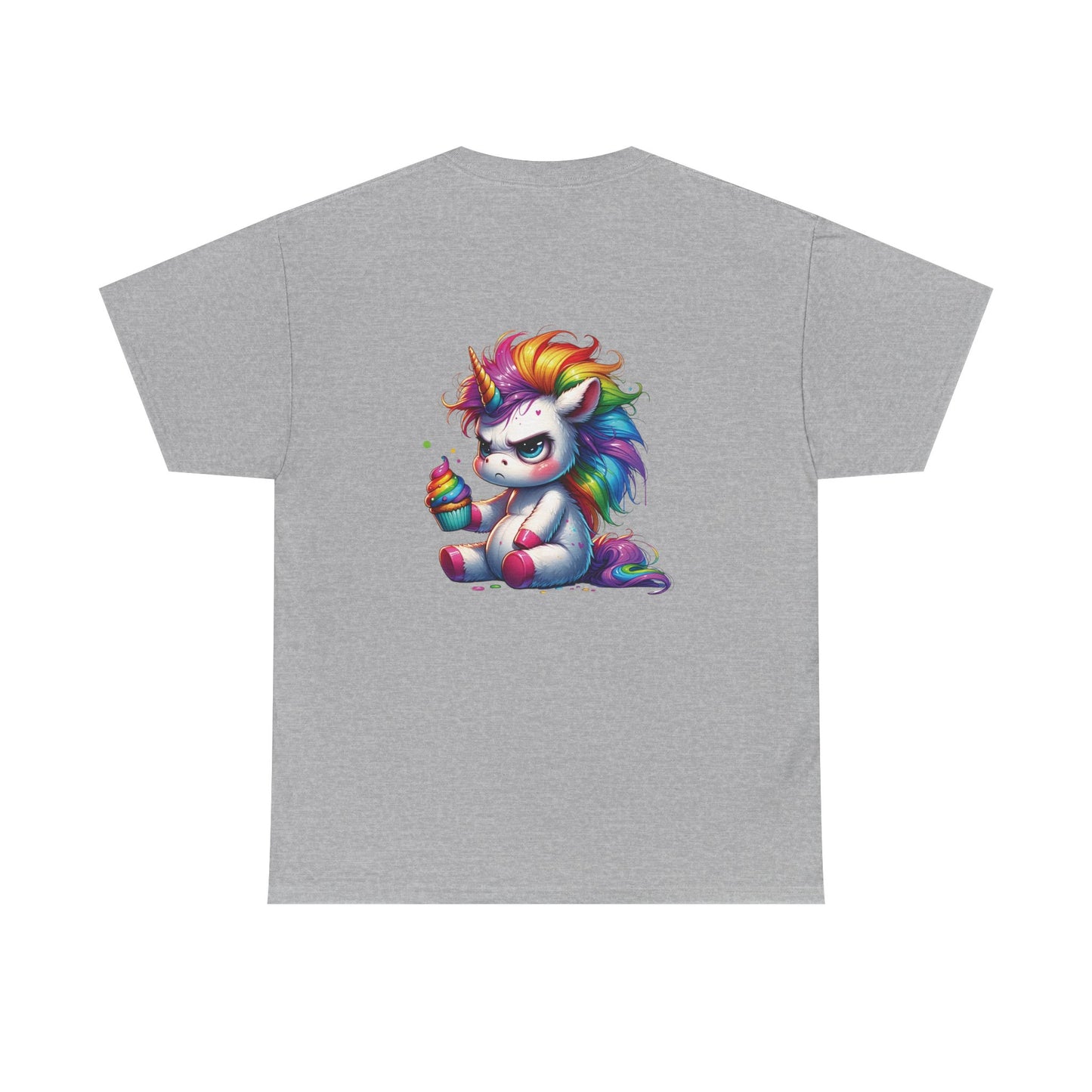 Rainbow Unicorn Heavy Cotton Tee | Fun Gift for Kids, Pride Month Apparel, Cute Animal T-shirt, Birthday Present, Summer Fashion