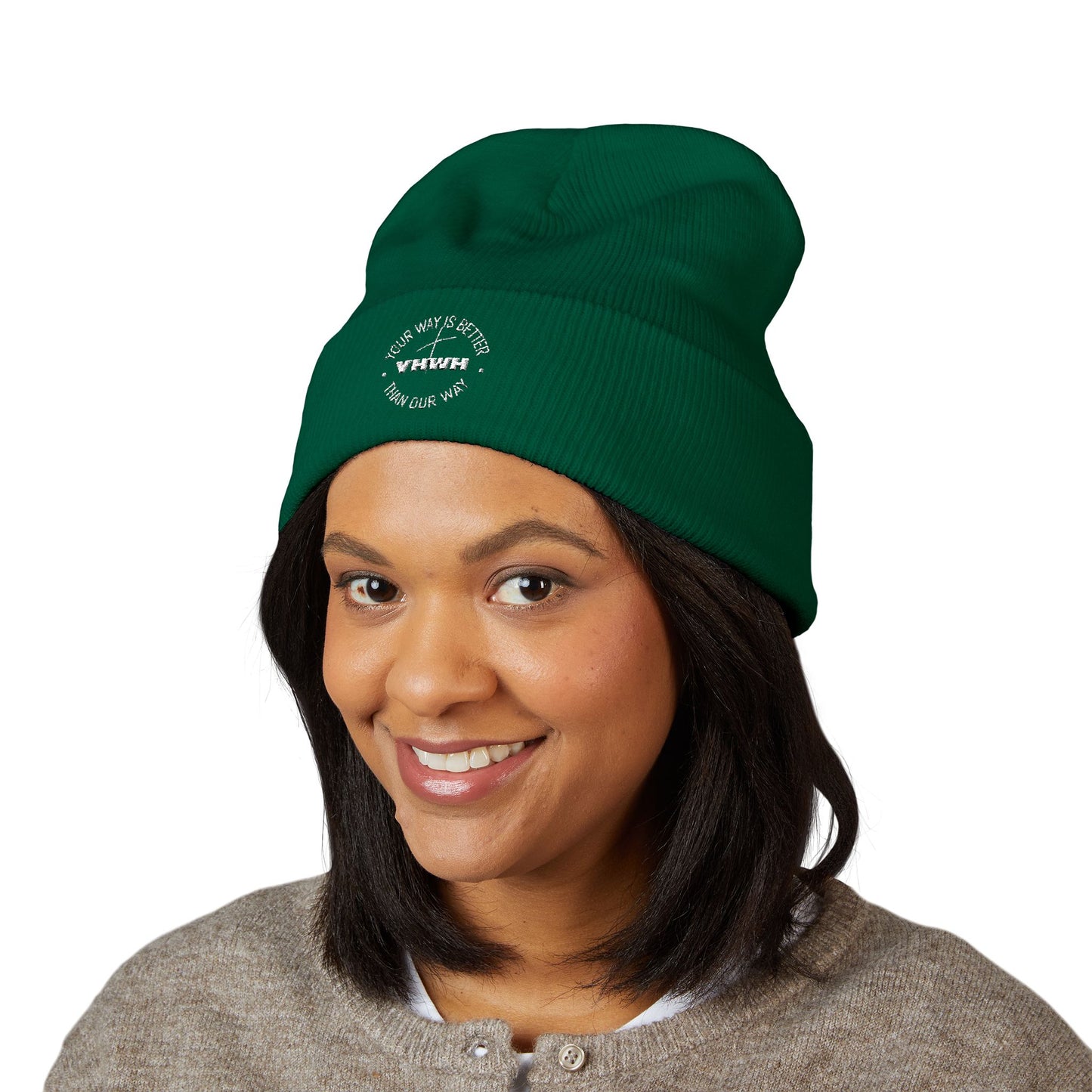 Cozy Cuffed Beanie with Embroidery, Fashion Accessory, Winter Gift, Outdoor Gear, Warm Headwear, Casual Style