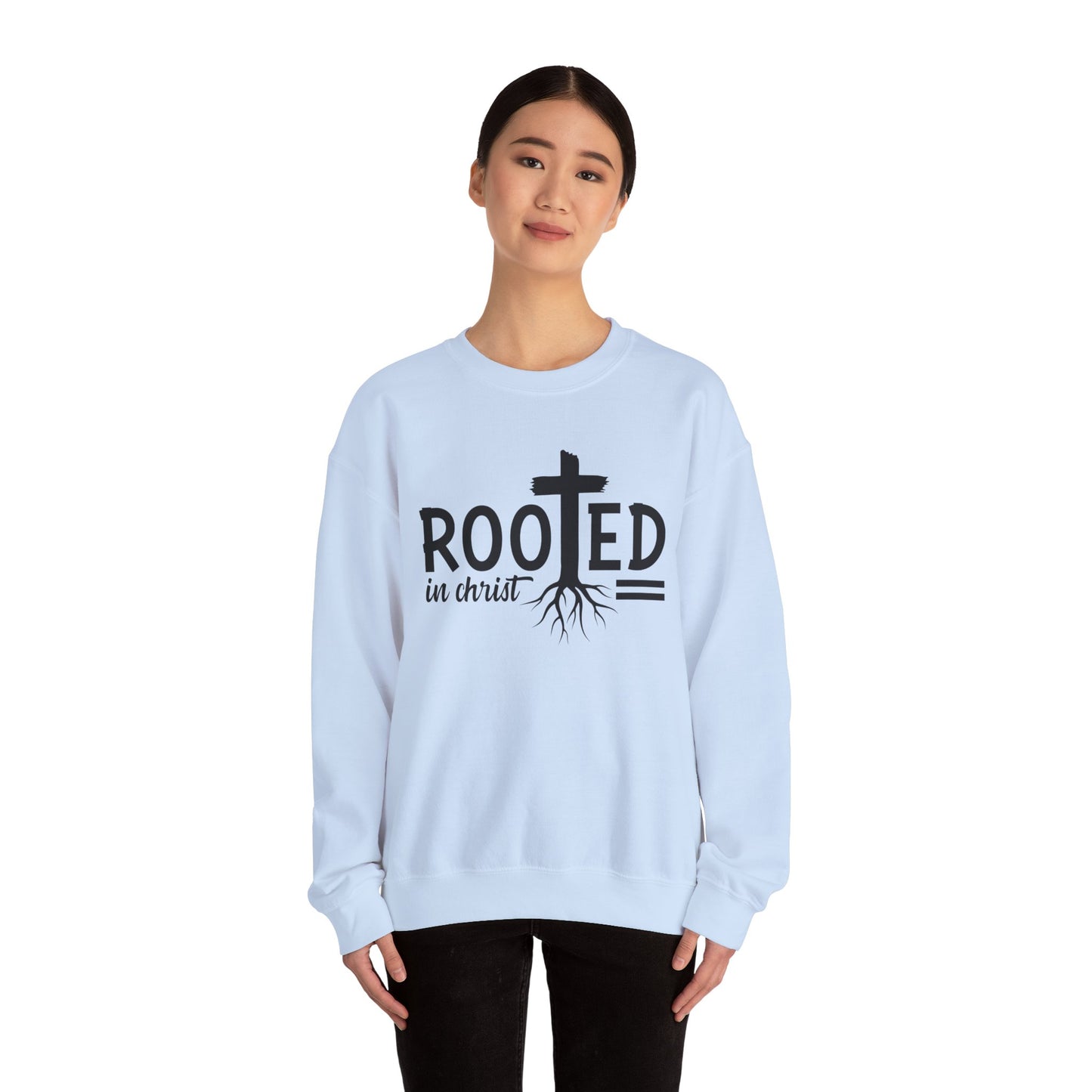 Rooted in Christ Unisex Crewneck Sweatshirt - Faith-Based Apparel, Christian Gift, Cozy Winter Wear, Inspirational Gifts, Spiritual Clothing