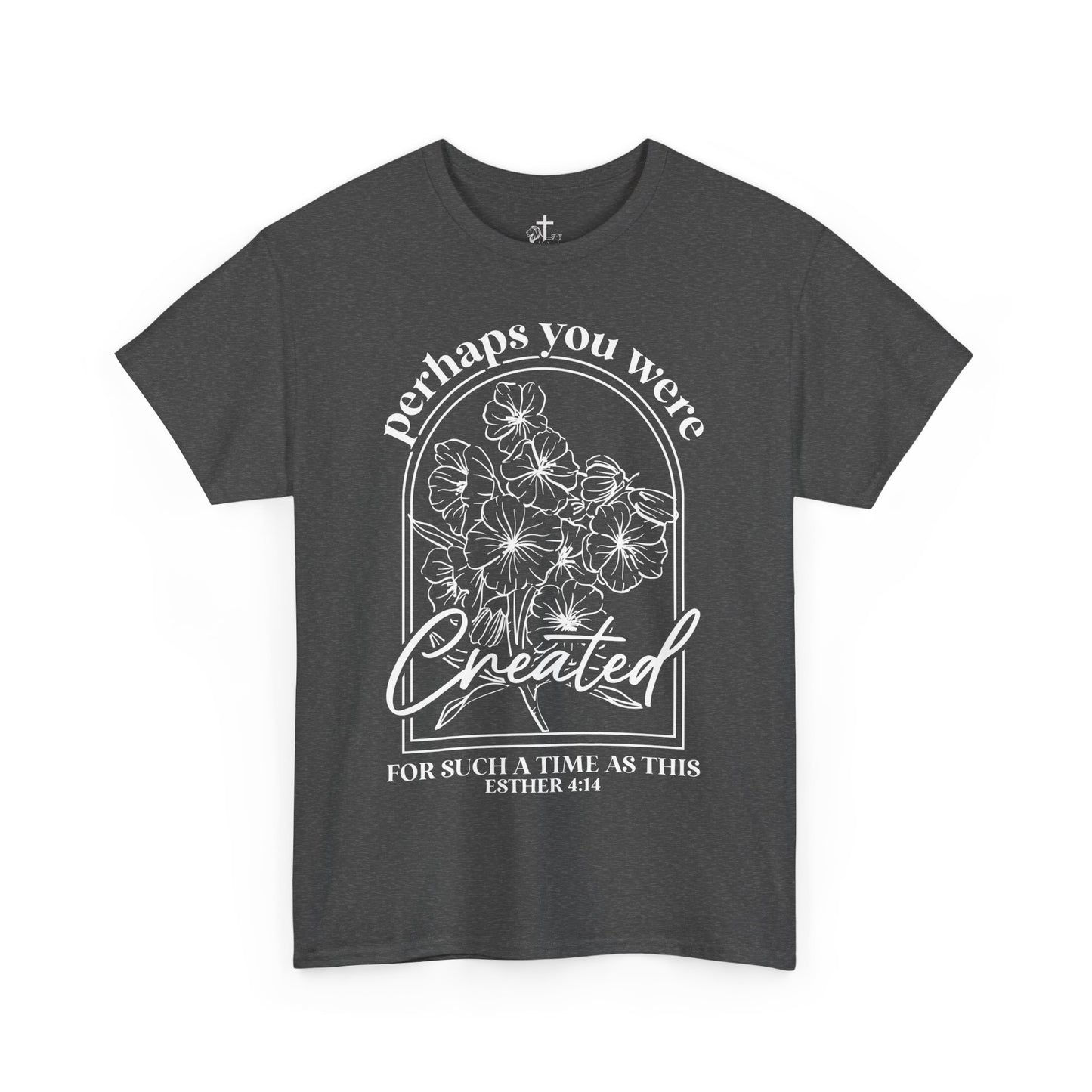 Created Floral Quote Unisex Tee, Inspirational Faith Cotton T-Shirt, Comfortable Graphic Shirt, Perfect Gift for Friends, Christian Apparel