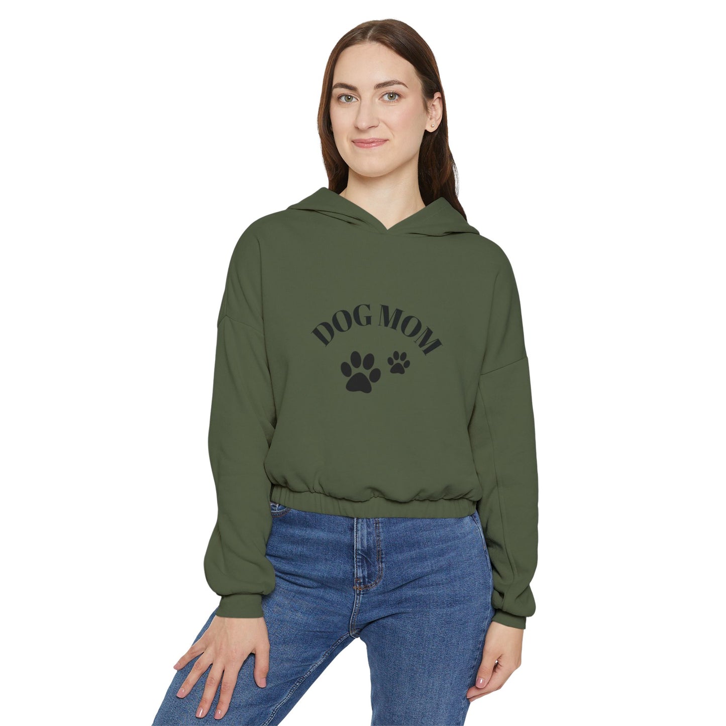 Stylish Dog Mom Hoodie, Cozy Women's Hoodie, Pet Lover Gift, Cinched Sweatshirt for Moms, Casual Everyday Wear, Dog Owner Apparel