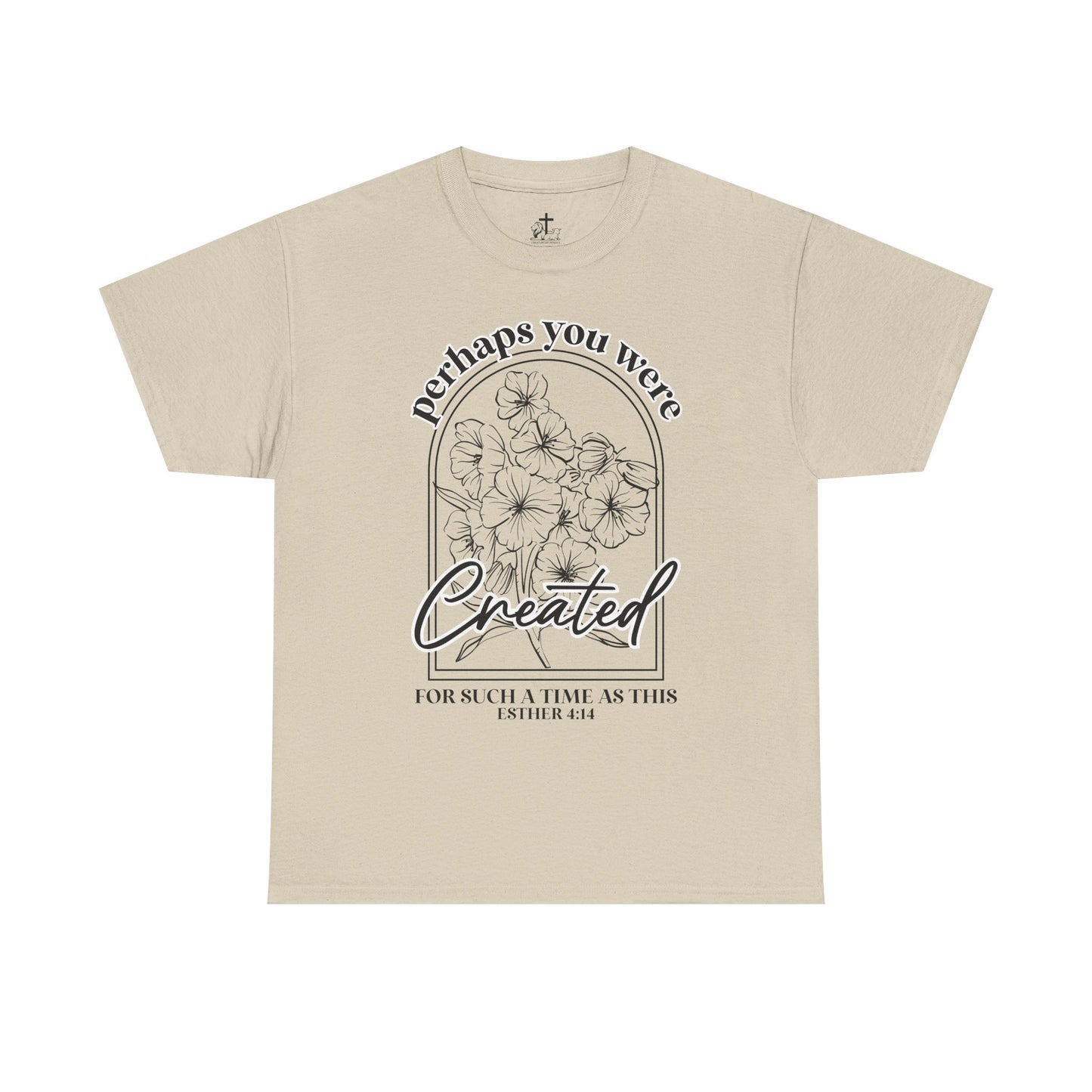 Created Floral Quote Unisex Tee, Inspirational Faith Cotton T-Shirt, Comfortable Graphic Shirt, Perfect Gift for Friends, Christian Apparel