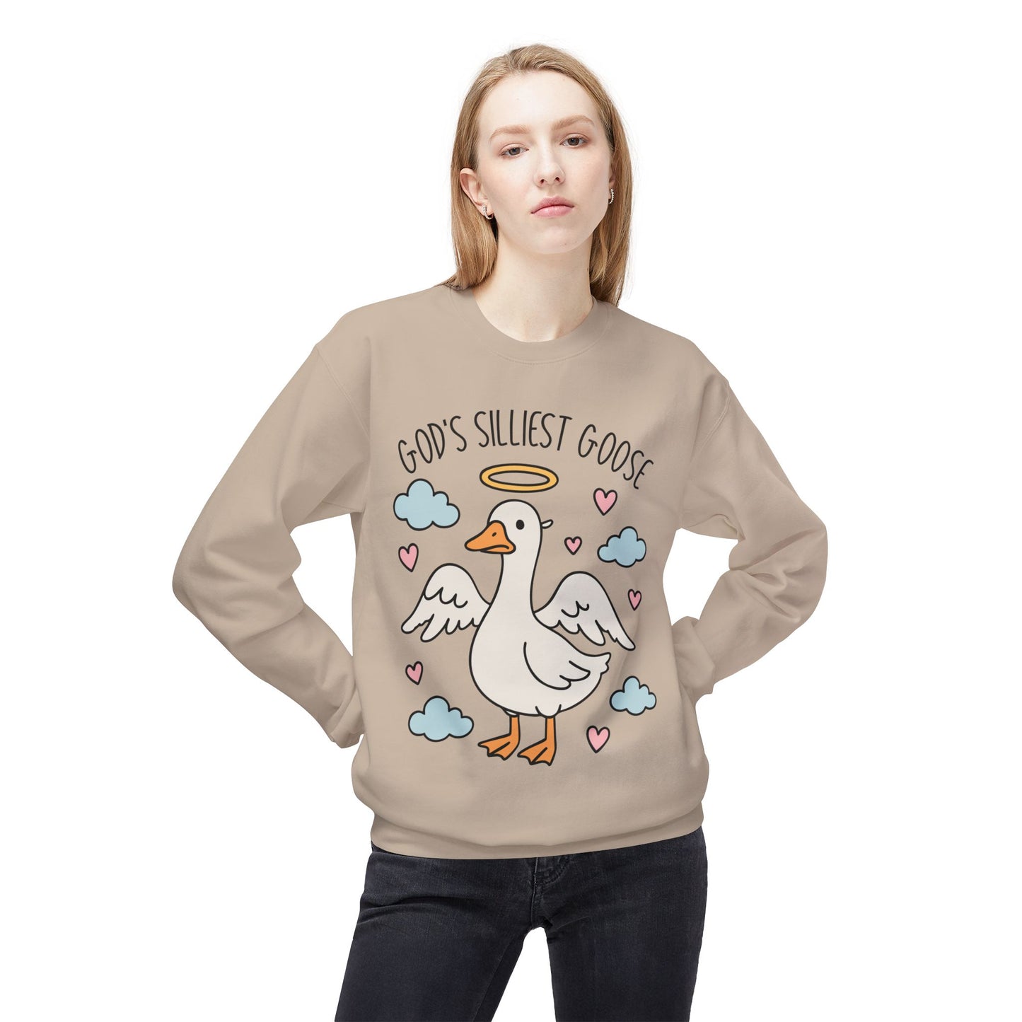 God's Silliest Goose Crewneck Sweatshirt, Funny Sweatshirt, Unisex Pullover, Gift for Animal Lovers, Quirky Casualwear