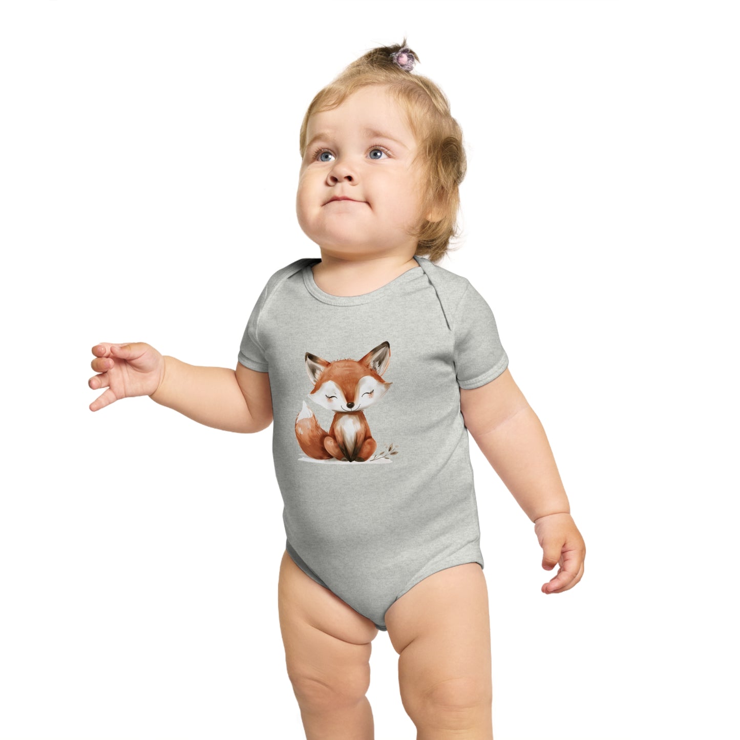Adorable Fox Short Sleeve Baby Bodysuit | Cute Infant Outfit, Baby Shower Gift, Toddler Clothing, Newborn Wear, Eco-friendly Fabric