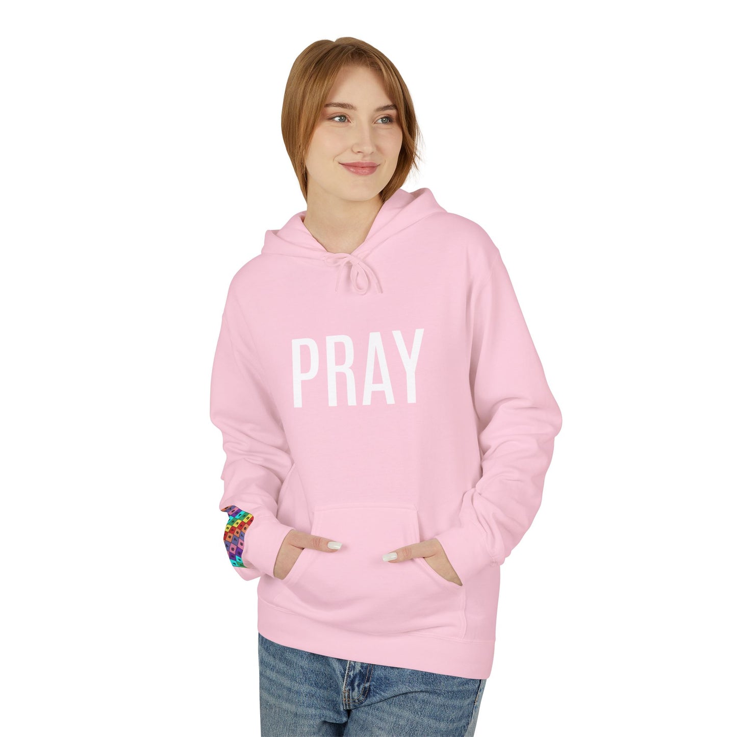 Pray Fleece Hoodie, Unisex Softstyle Hoodie, Cozy Prayer Hooded Sweatshirt, Inspirational Apparel, Perfect for Relaxation or Gifts