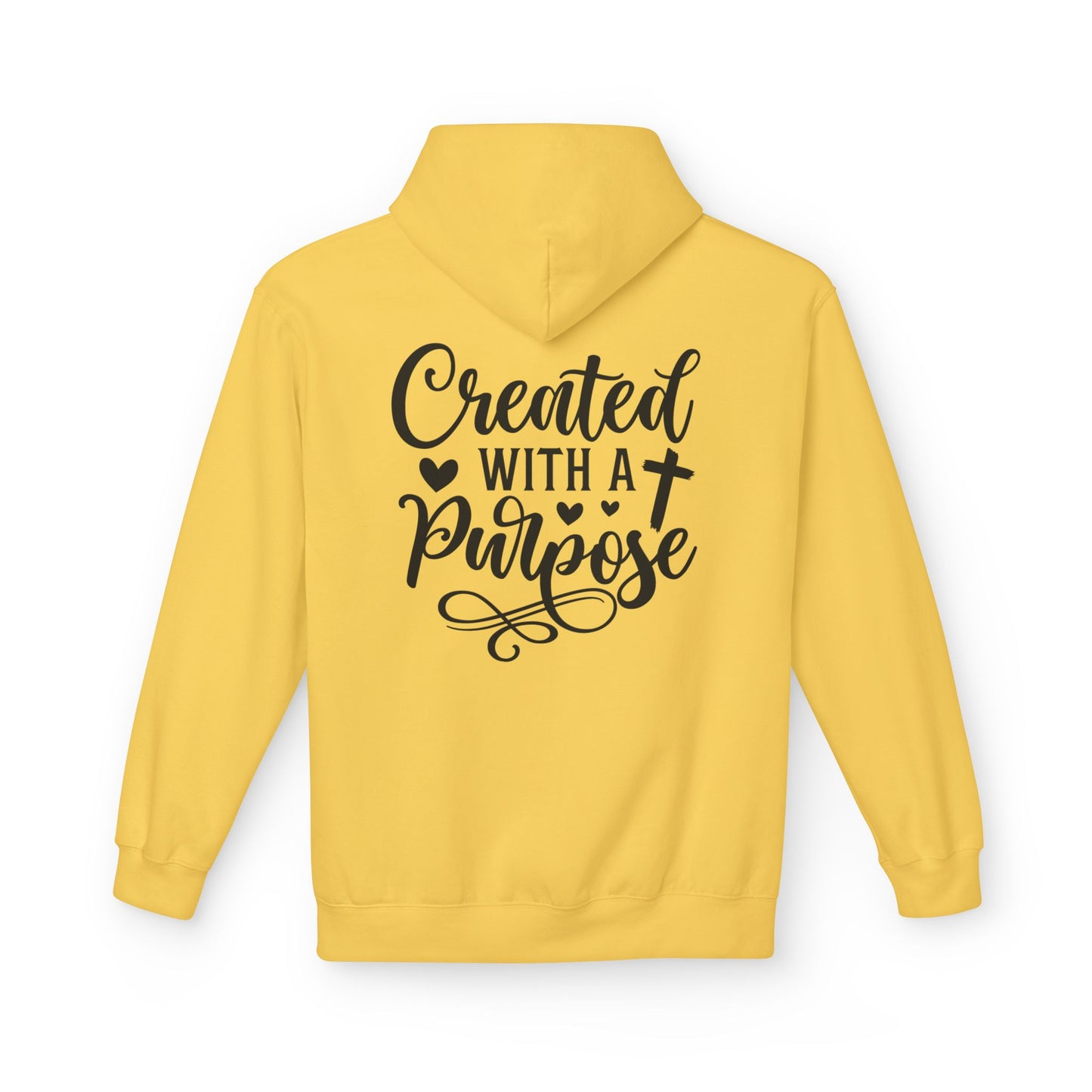 Inspired Fleece Hoodie with Heart and Cross Design, Christian Gift, Casual Wear, Everyday Comfort, Faith-Based Apparel, Cozy Hoodie