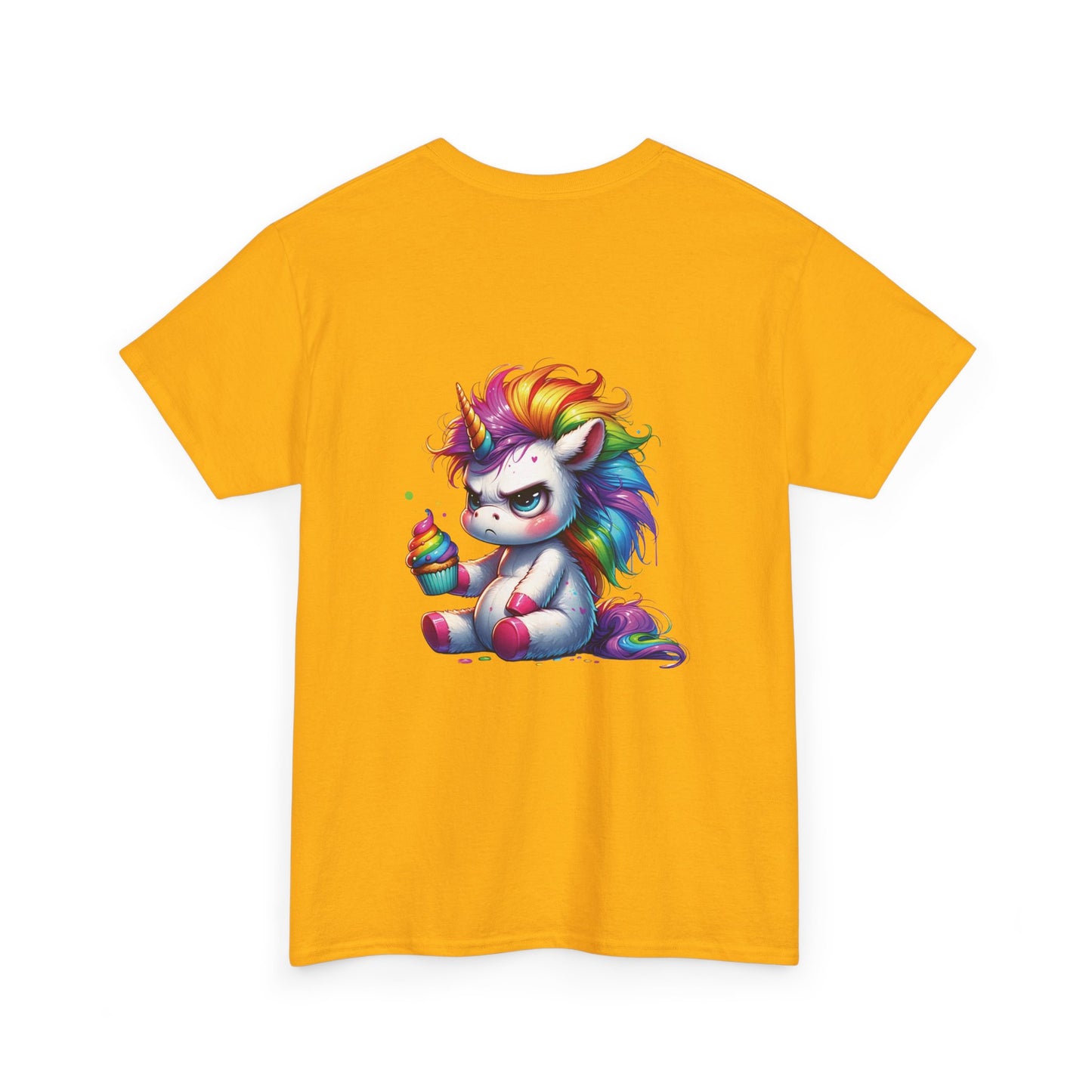 Rainbow Unicorn Heavy Cotton Tee | Fun Gift for Kids, Pride Month Apparel, Cute Animal T-shirt, Birthday Present, Summer Fashion