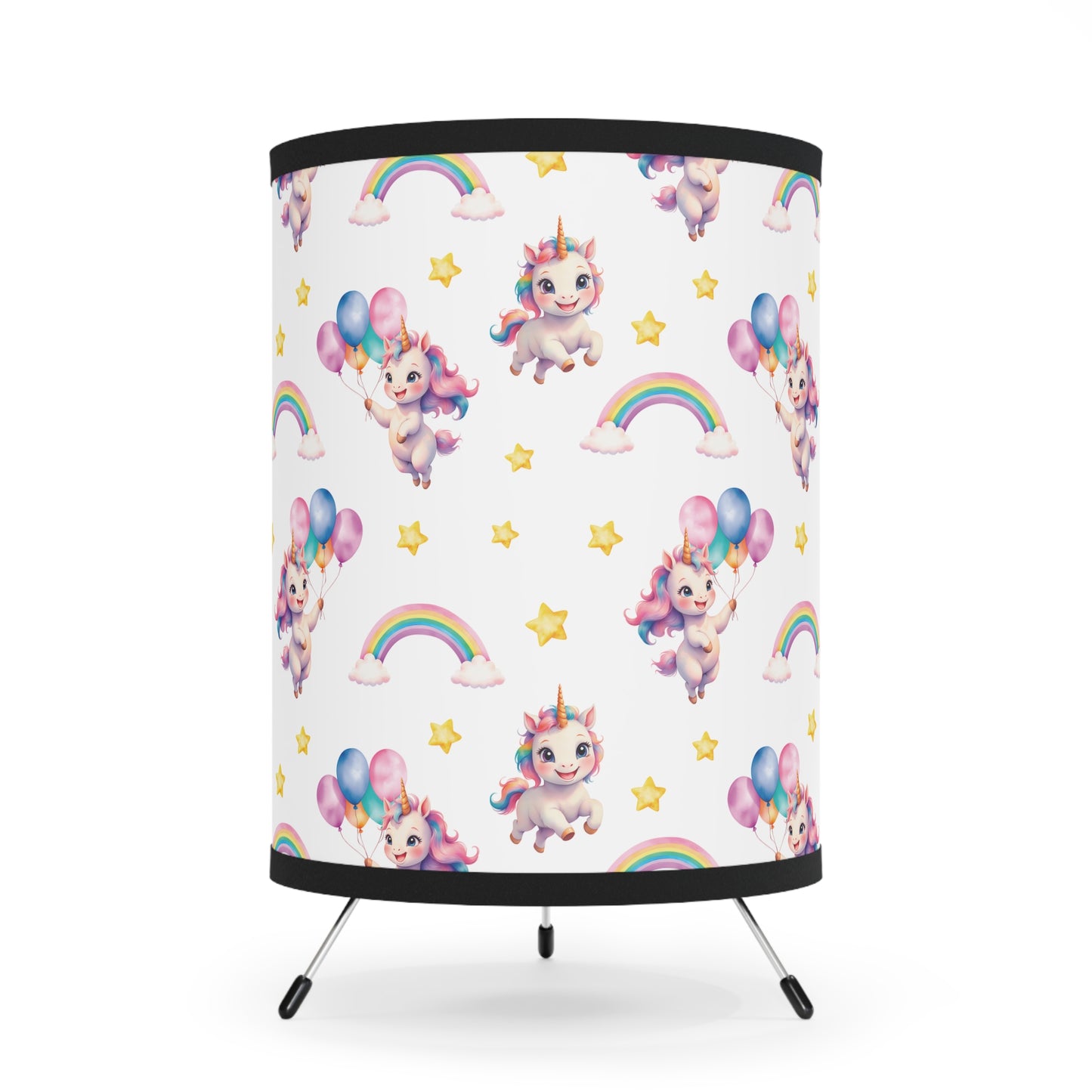 Whimsical Unicorn Tripod Lamp, Rainbow Home Decor, Kid's Room Lighting, Birthday Gift, Playroom Accent, Magical Nursery Lamp