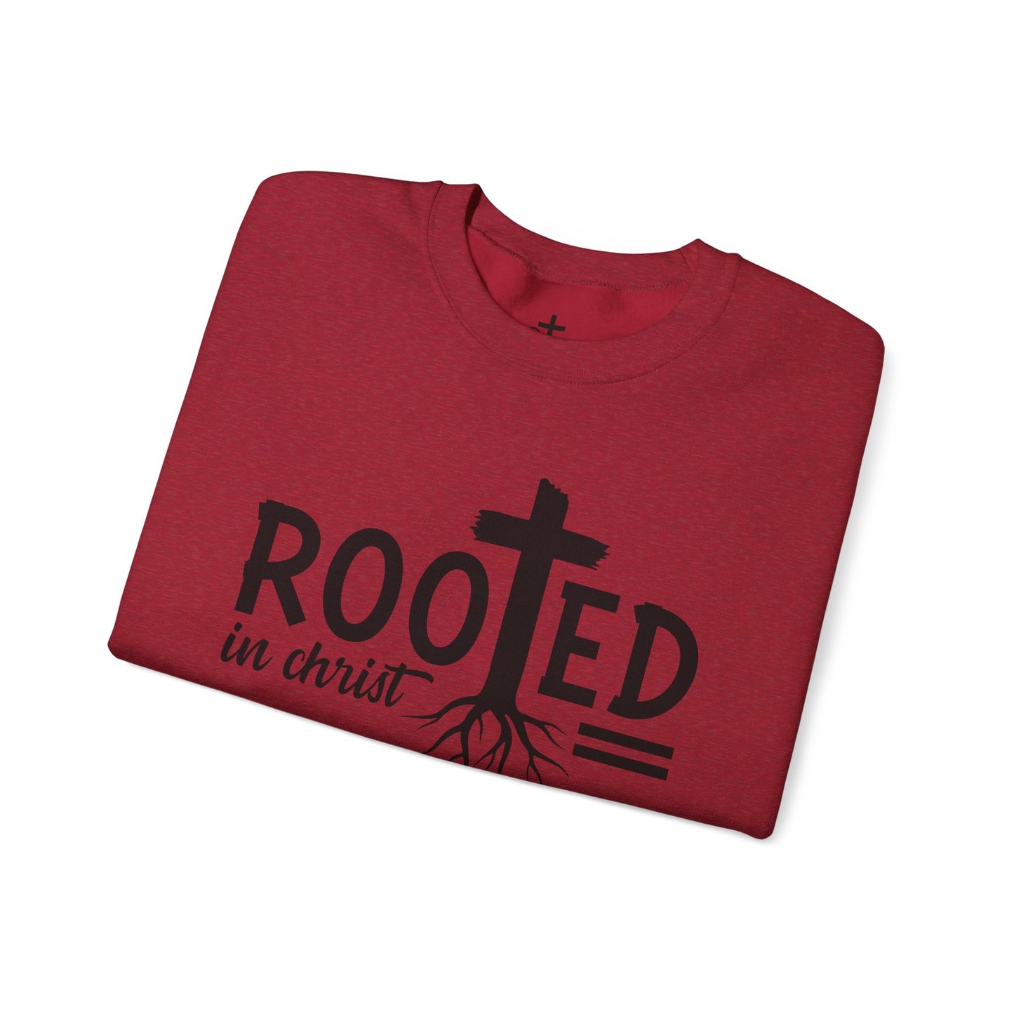 Rooted in Christ Unisex Crewneck Sweatshirt - Faith-Based Apparel, Christian Gift, Cozy Winter Wear, Inspirational Gifts, Spiritual Clothing